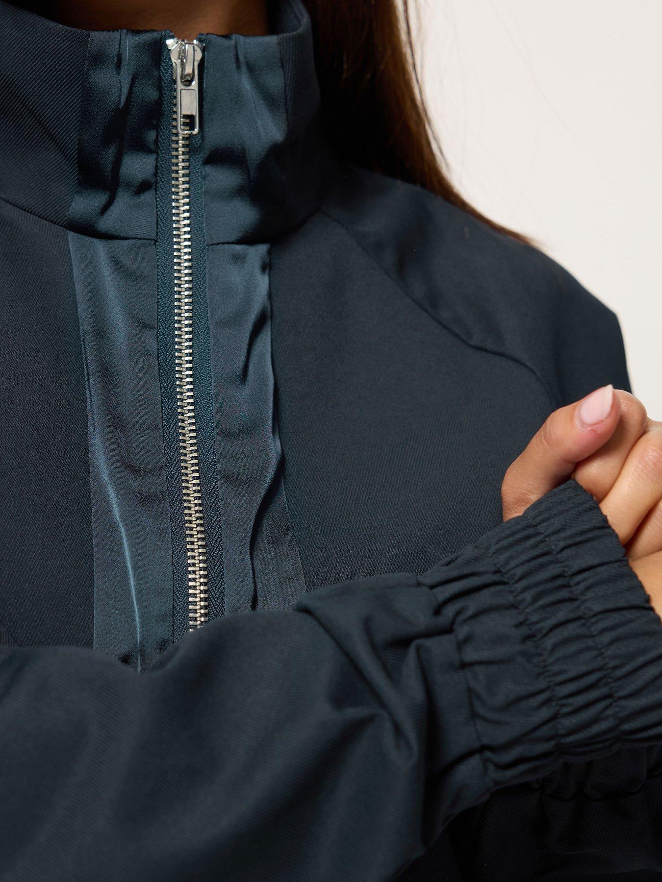 Image 4 of 4 of PixieGirl Petite Satin Trim Funnel Neck Jacket