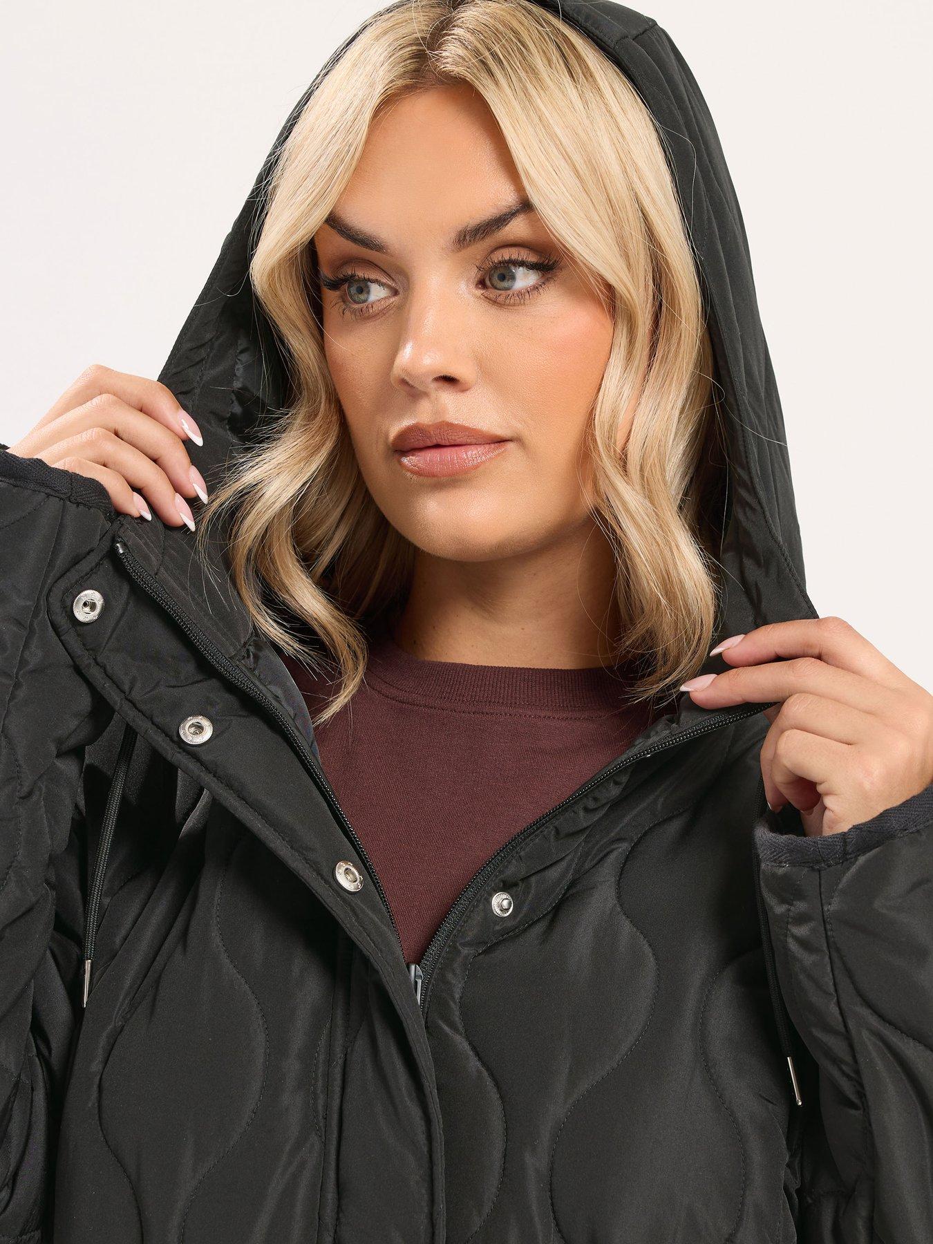 Image 4 of 4 of Yours Curve Quilted Coat - Black