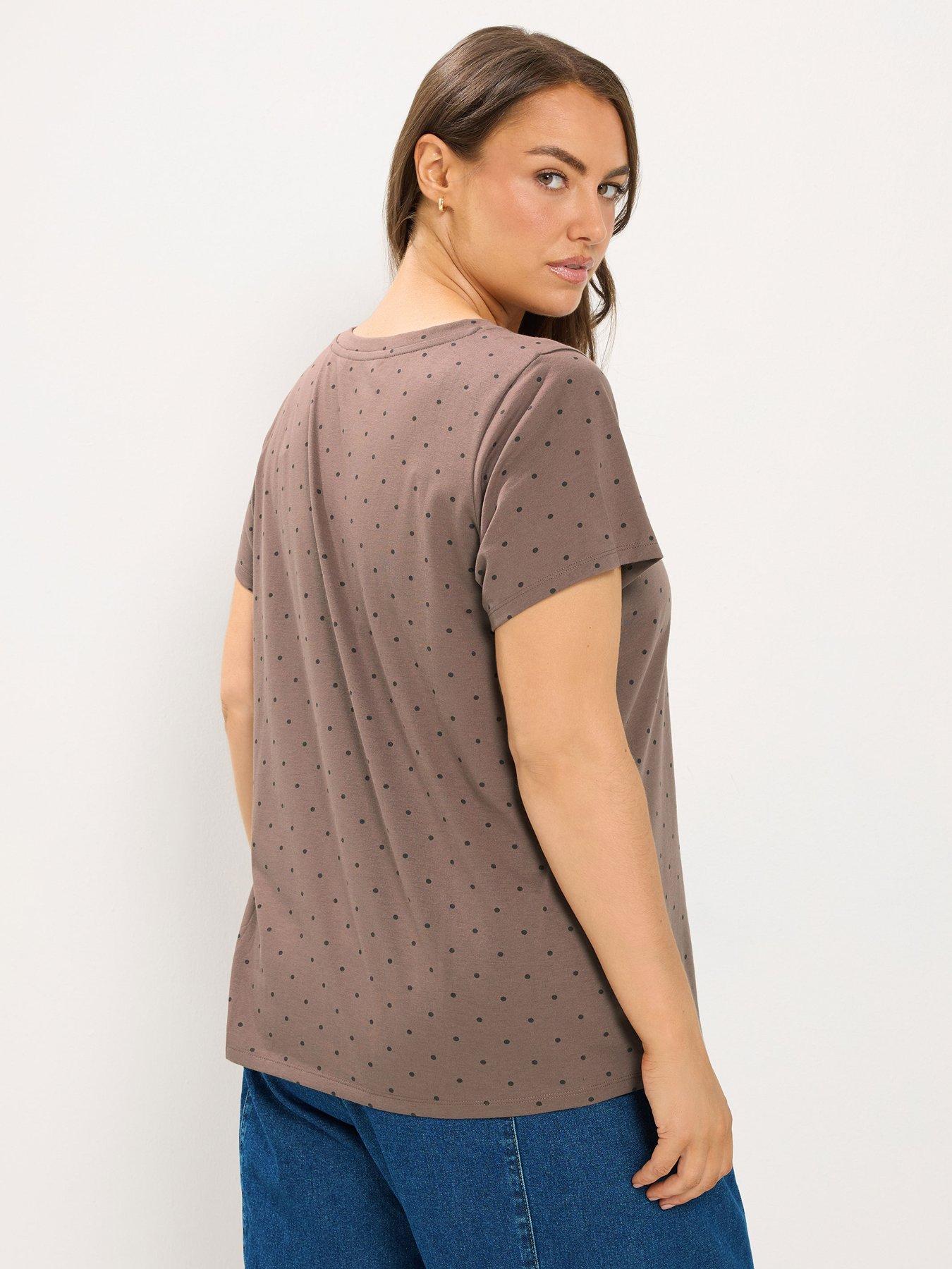 Image 2 of 4 of Yours Womens Curve 3 Pack Crew Neck Short Sleeve T-Shirts - Cream