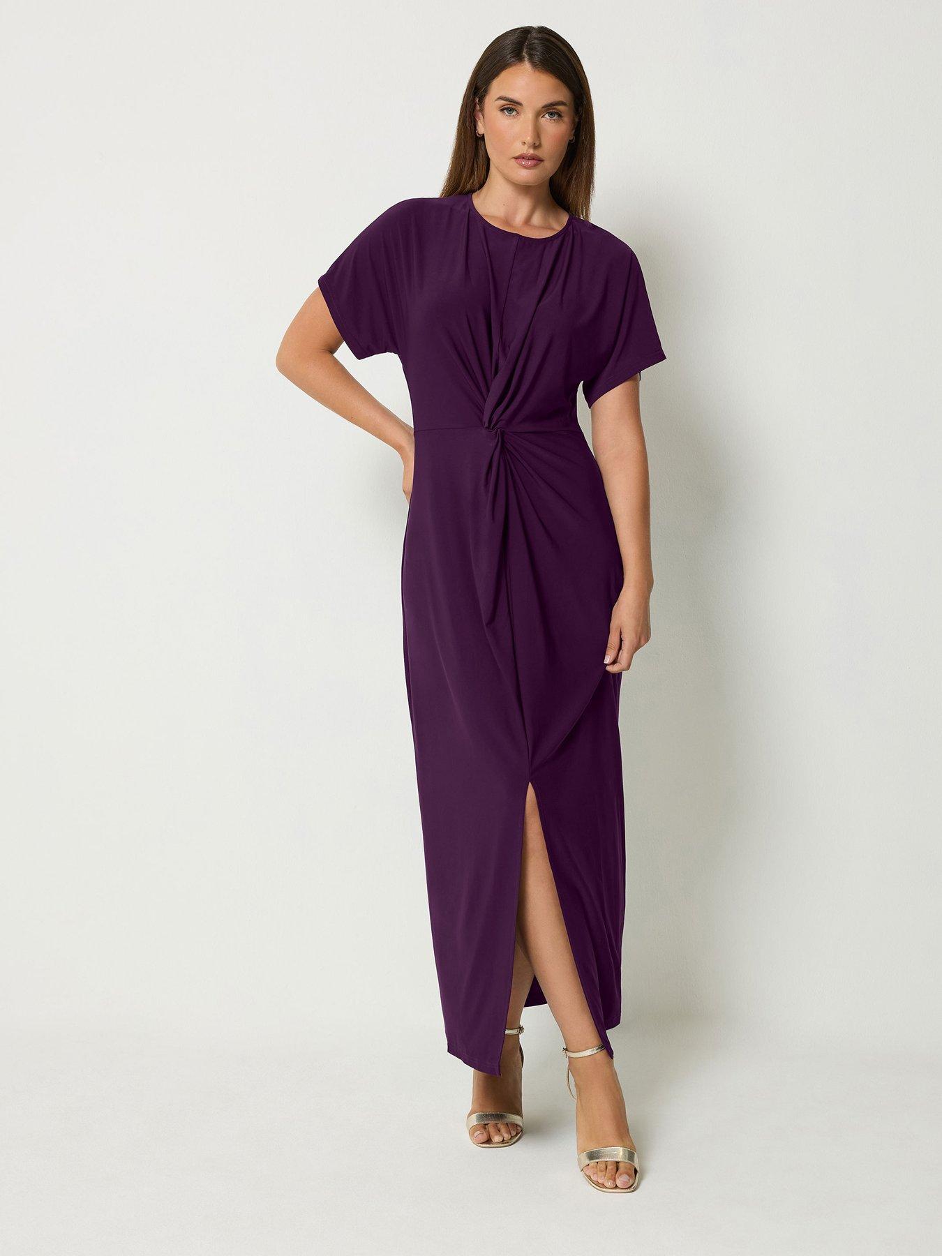 Long Tall Sally Knot Front Maxi Dress - Plum