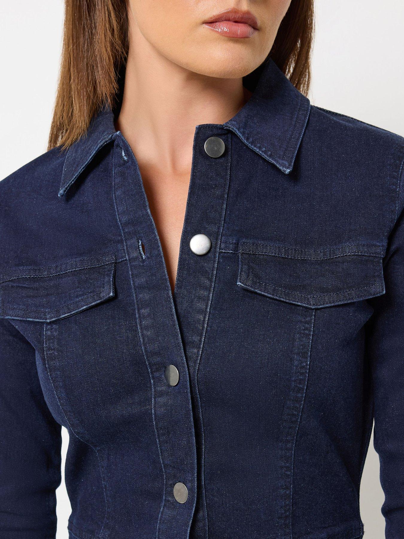 Image 4 of 4 of Long Tall Sally Tall Button Denim Midi Dress
