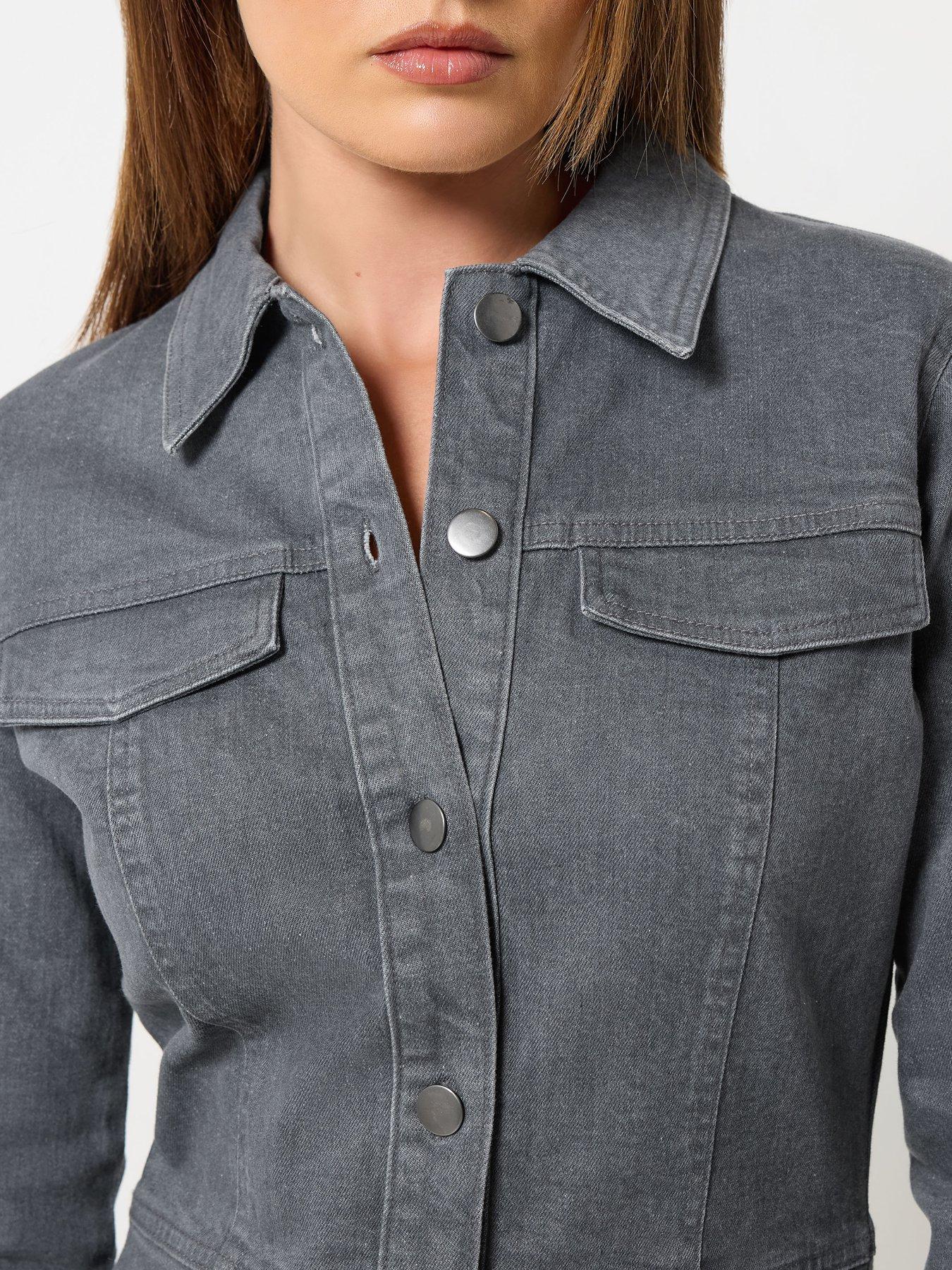Image 4 of 4 of Long Tall Sally Tall Button Denim Midi Dress