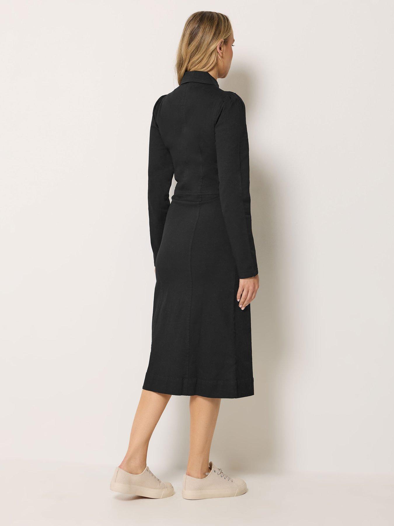 Image 2 of 4 of Long Tall Sally Tall Zip Collar Denim Midi Dress