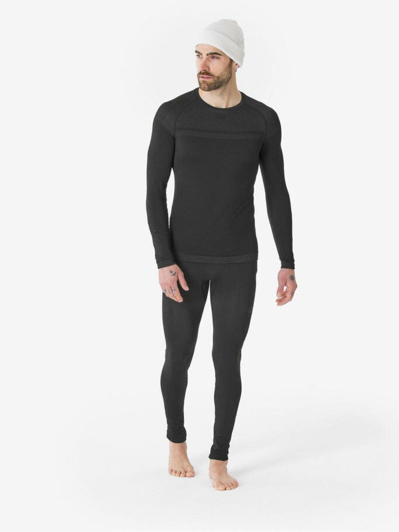 Image 1 of 6 of Decathlon Mens Base Layer Bottoms SKI 500 SEAMLESS - Black