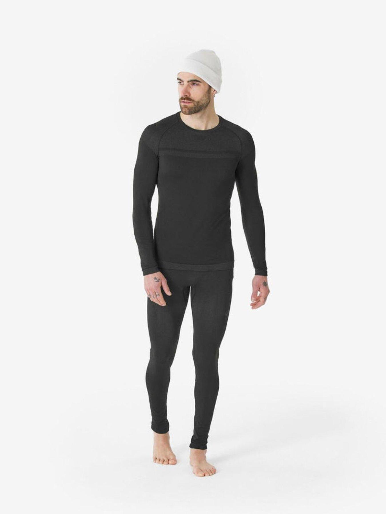 Image 2 of 6 of Decathlon Mens SKI 500 Seamless Close-Fit Stretch Base Layer Top - Black