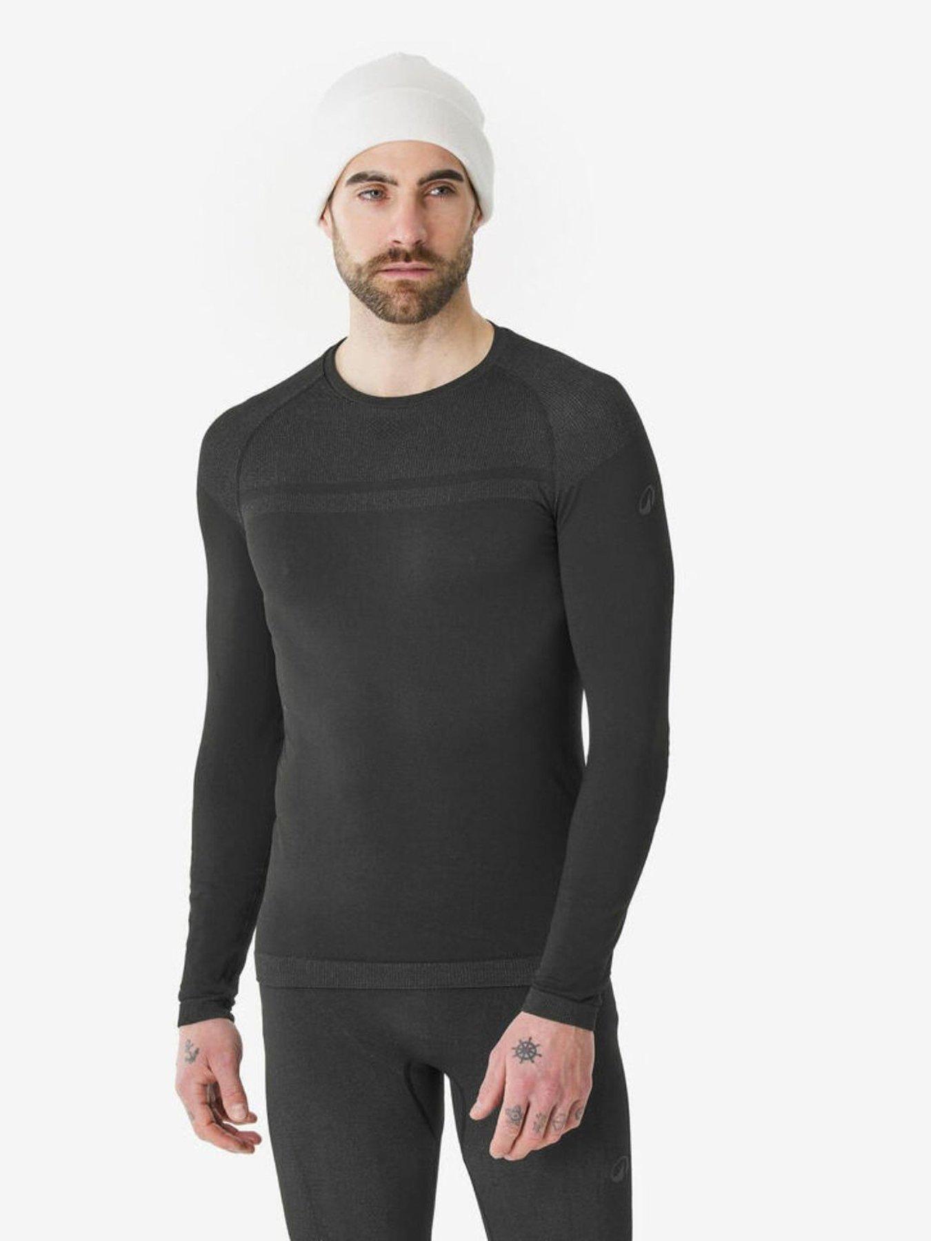 Image 3 of 6 of Decathlon Mens SKI 500 Seamless Close-Fit Stretch Base Layer Top - Black