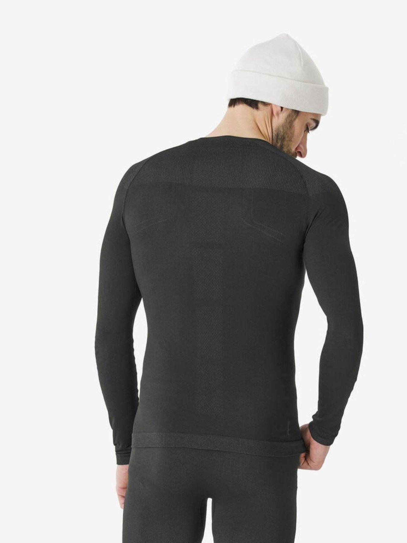Image 4 of 6 of Decathlon Mens SKI 500 Seamless Close-Fit Stretch Base Layer Top - Black