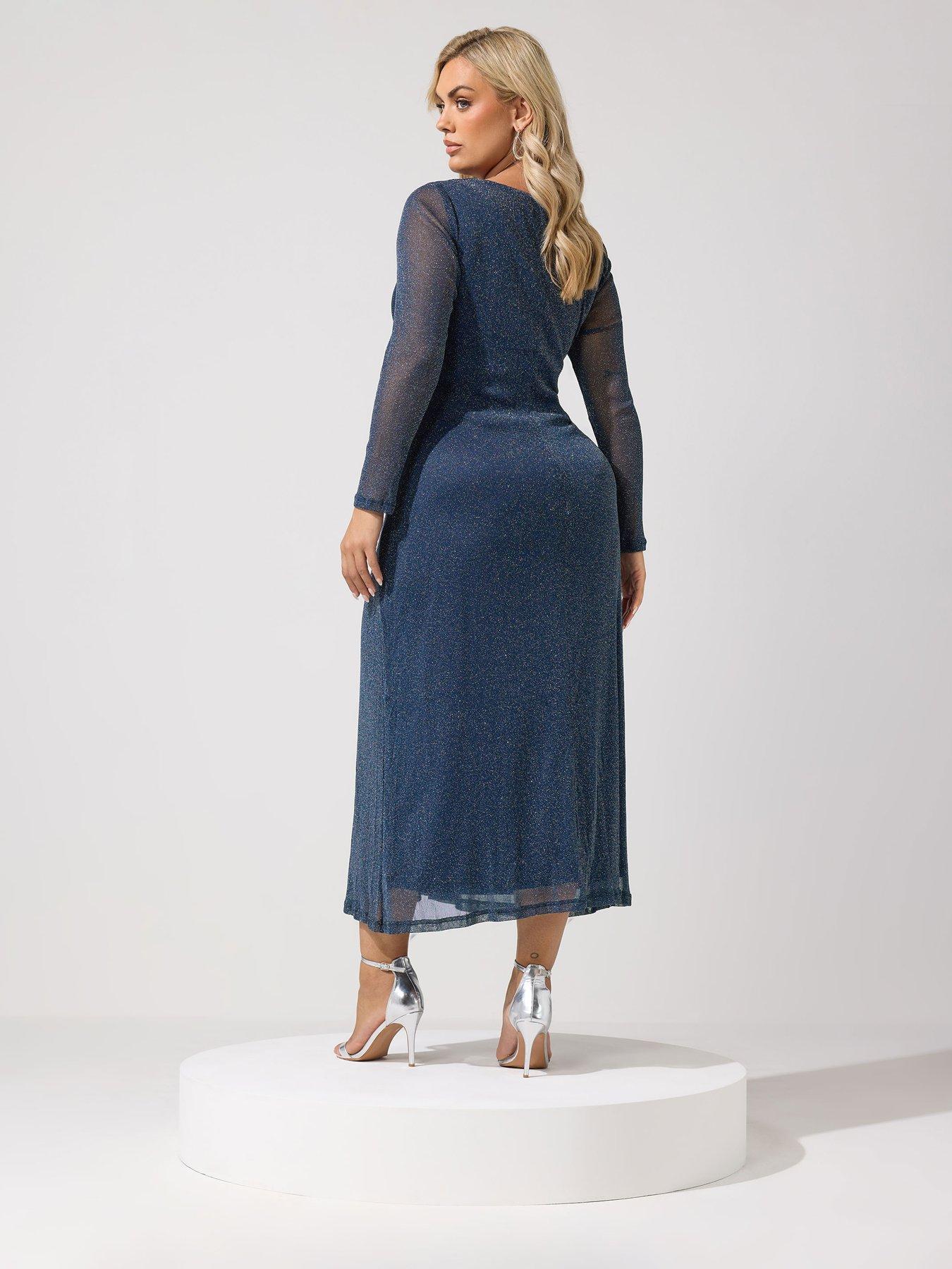 Image 2 of 4 of Yours Curve Metallic Knot Dress