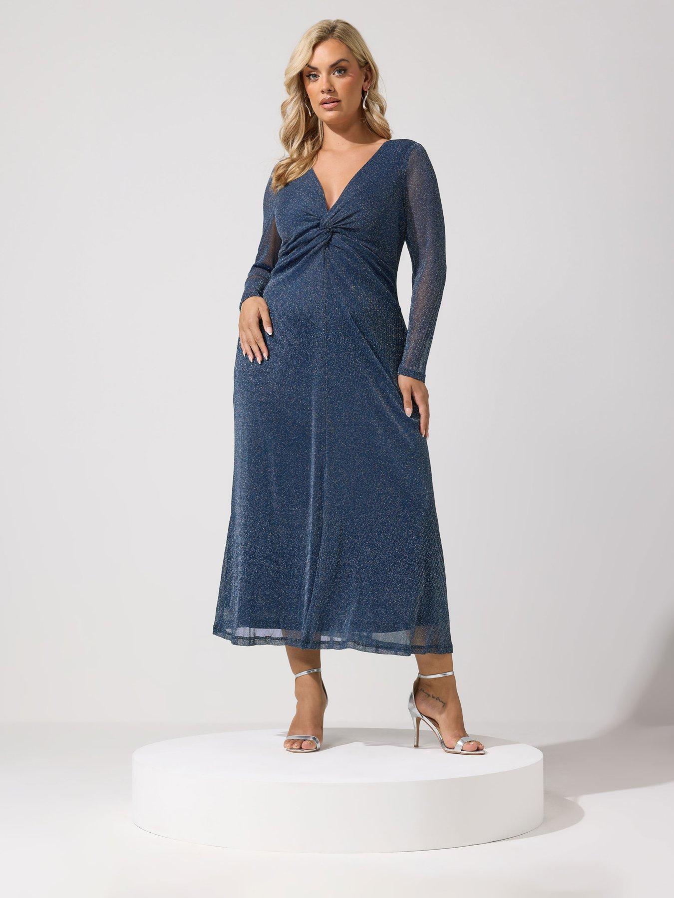 Image 3 of 4 of Yours Curve Metallic Knot Dress