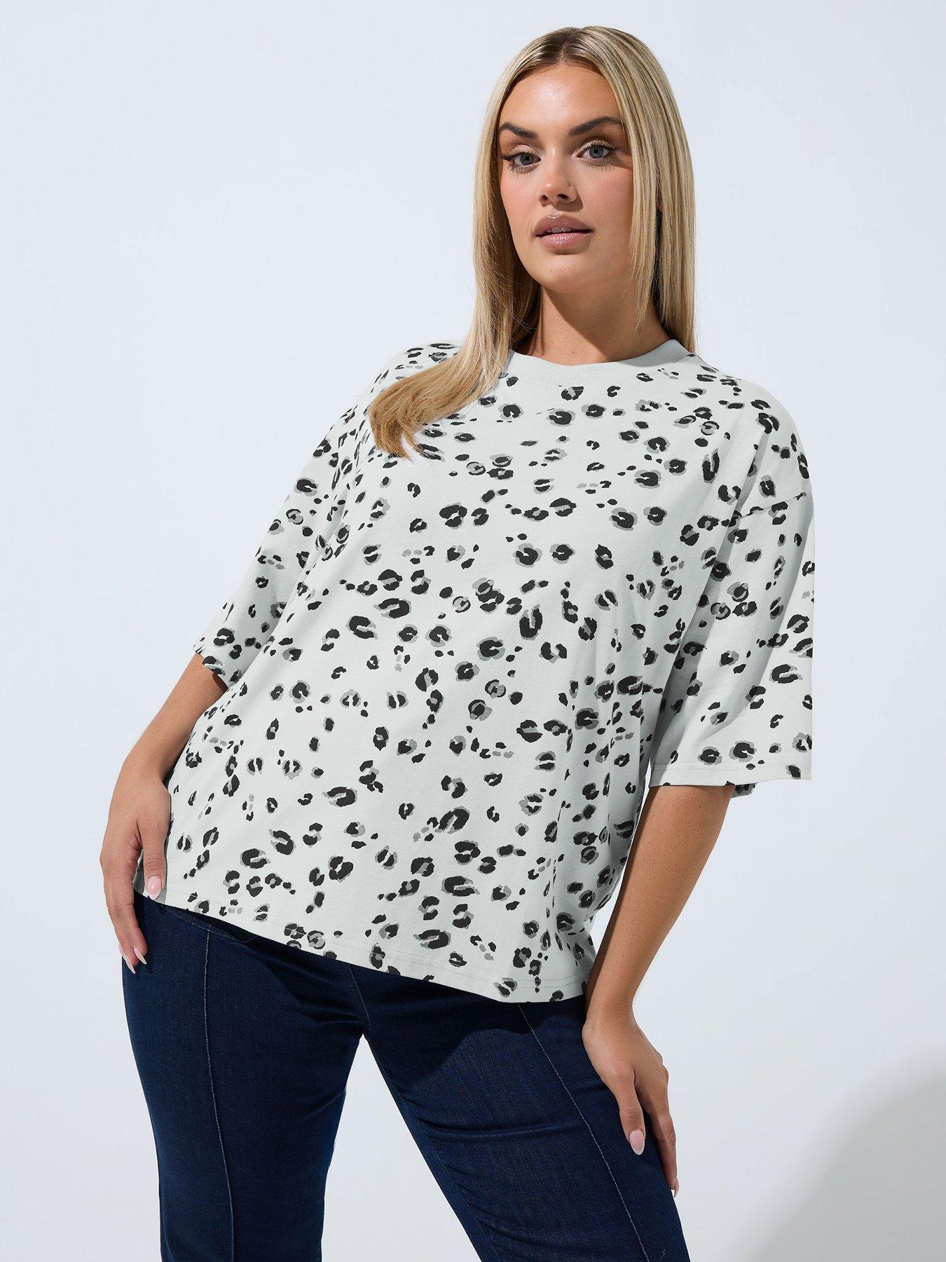 Yours Curve Snow Leopard T-shirt