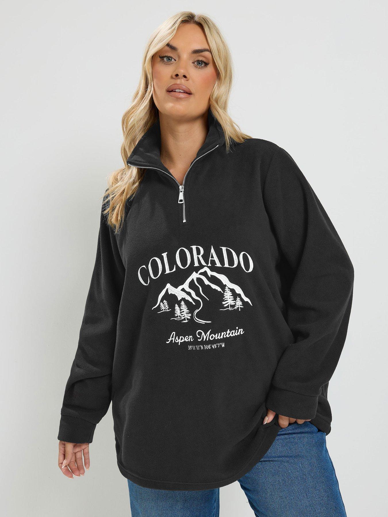 Yours Curve Half Zip Fleece - Black