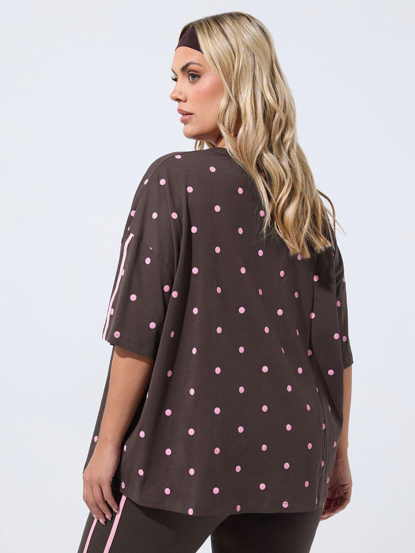 Image 2 of 4 of Yours Curve Polka Dot Active T-shirt