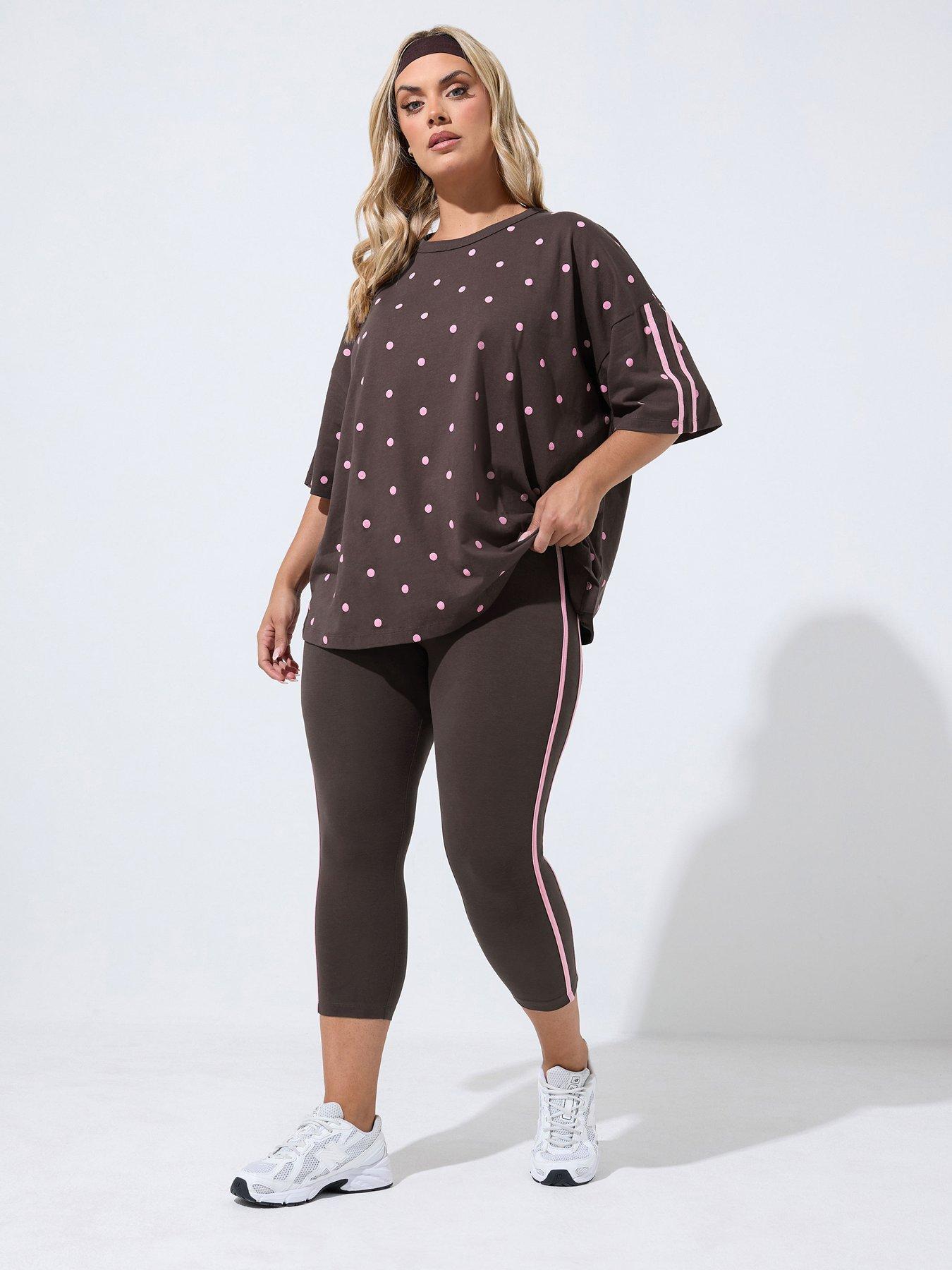 Image 3 of 4 of Yours Curve Polka Dot Active T-shirt