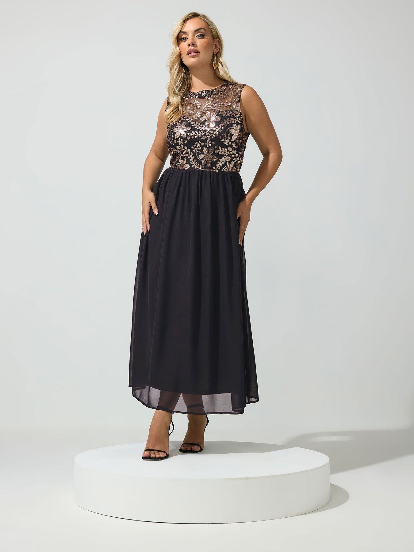 Yours Curve Floral Sequin Maxi Dress