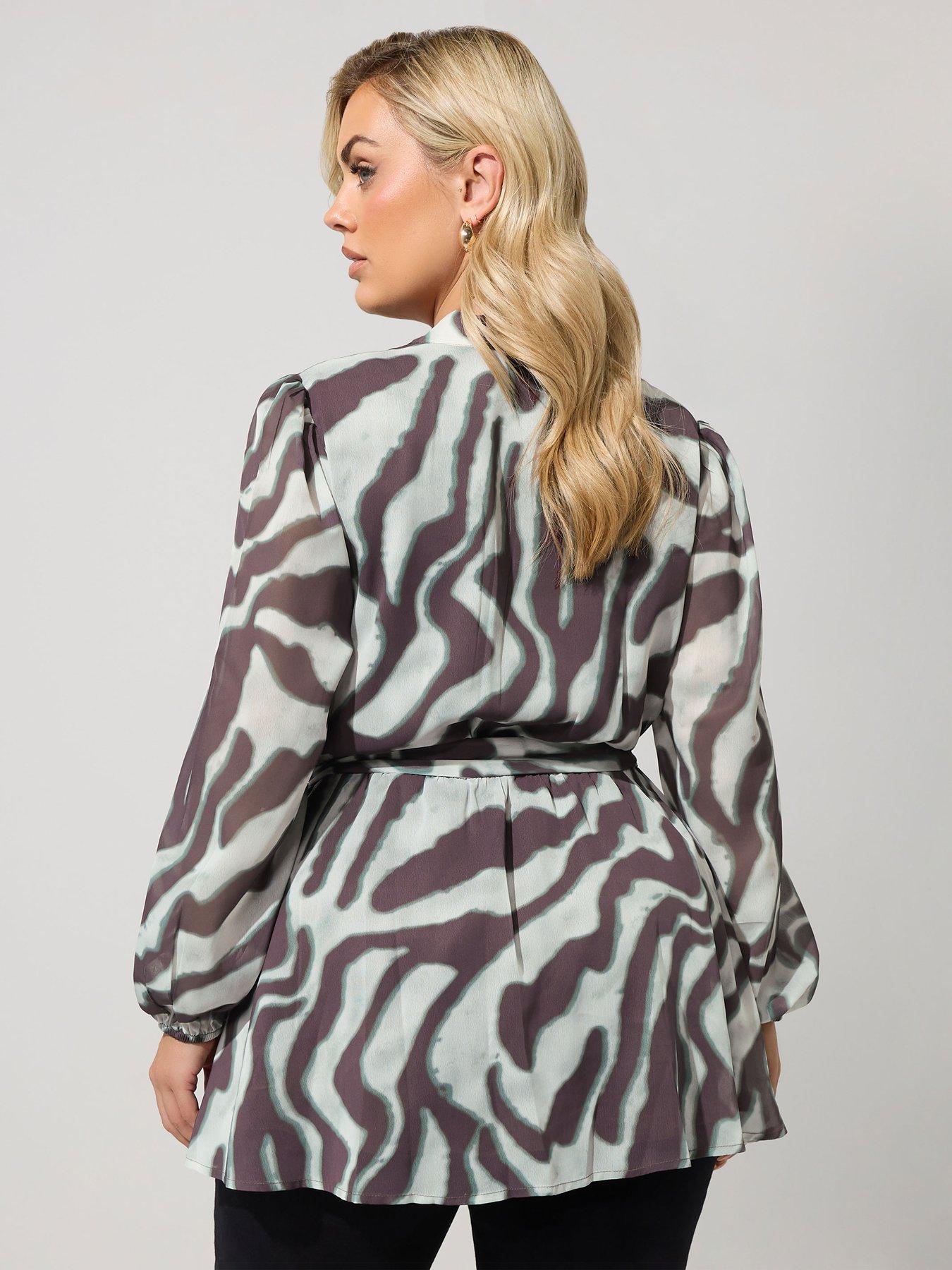 Image 2 of 4 of Yours Curve Wrap Top - Grey