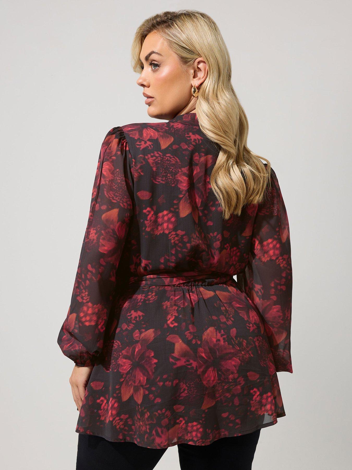 Image 2 of 4 of Yours Curve Wrap Top - Black