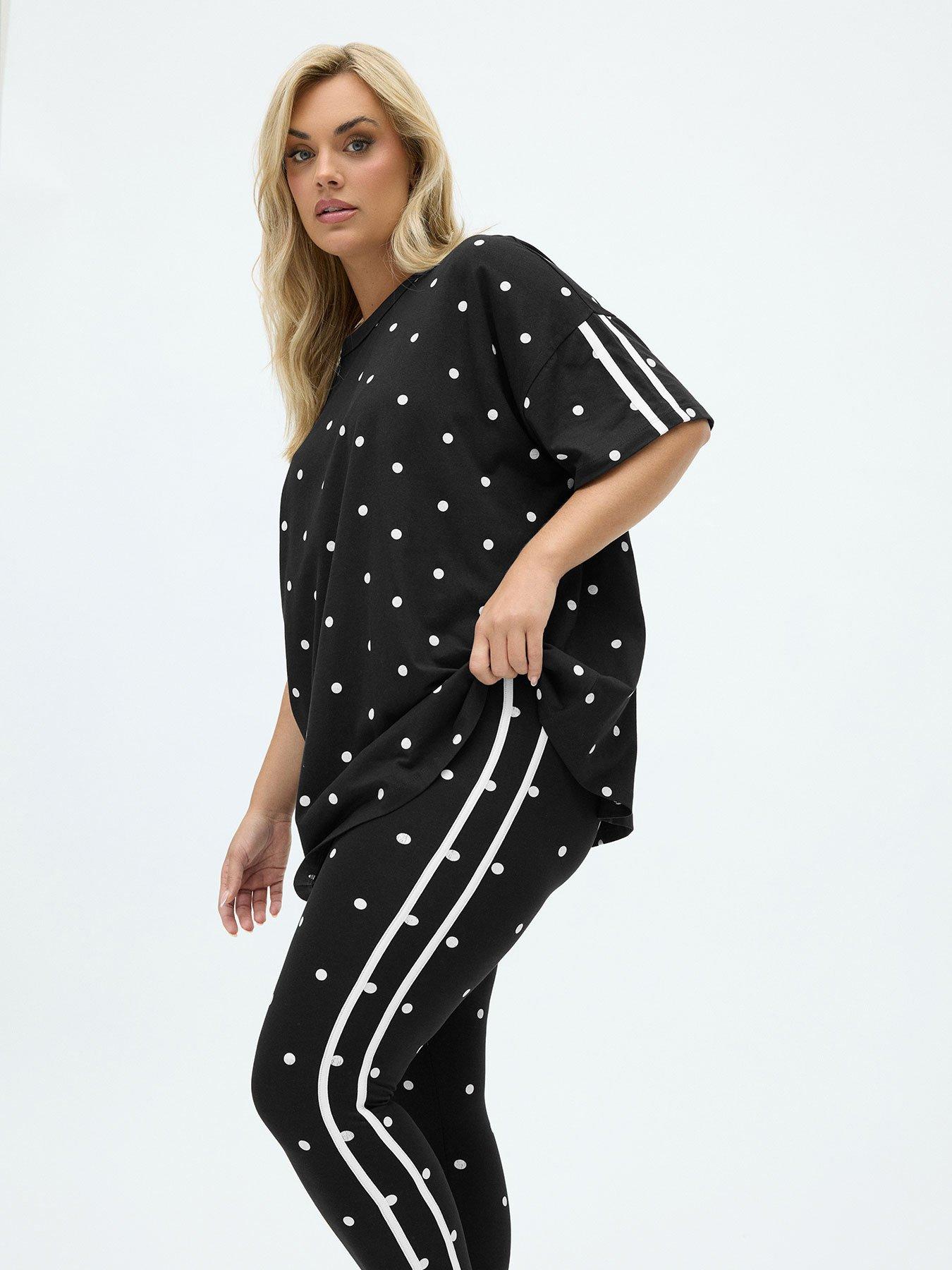Image 1 of 4 of Yours Curve Polka Dot Active T-shirt