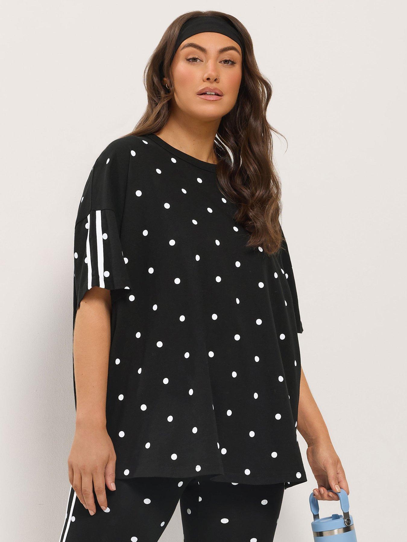 Image 4 of 4 of Yours Curve Polka Dot Active T-shirt