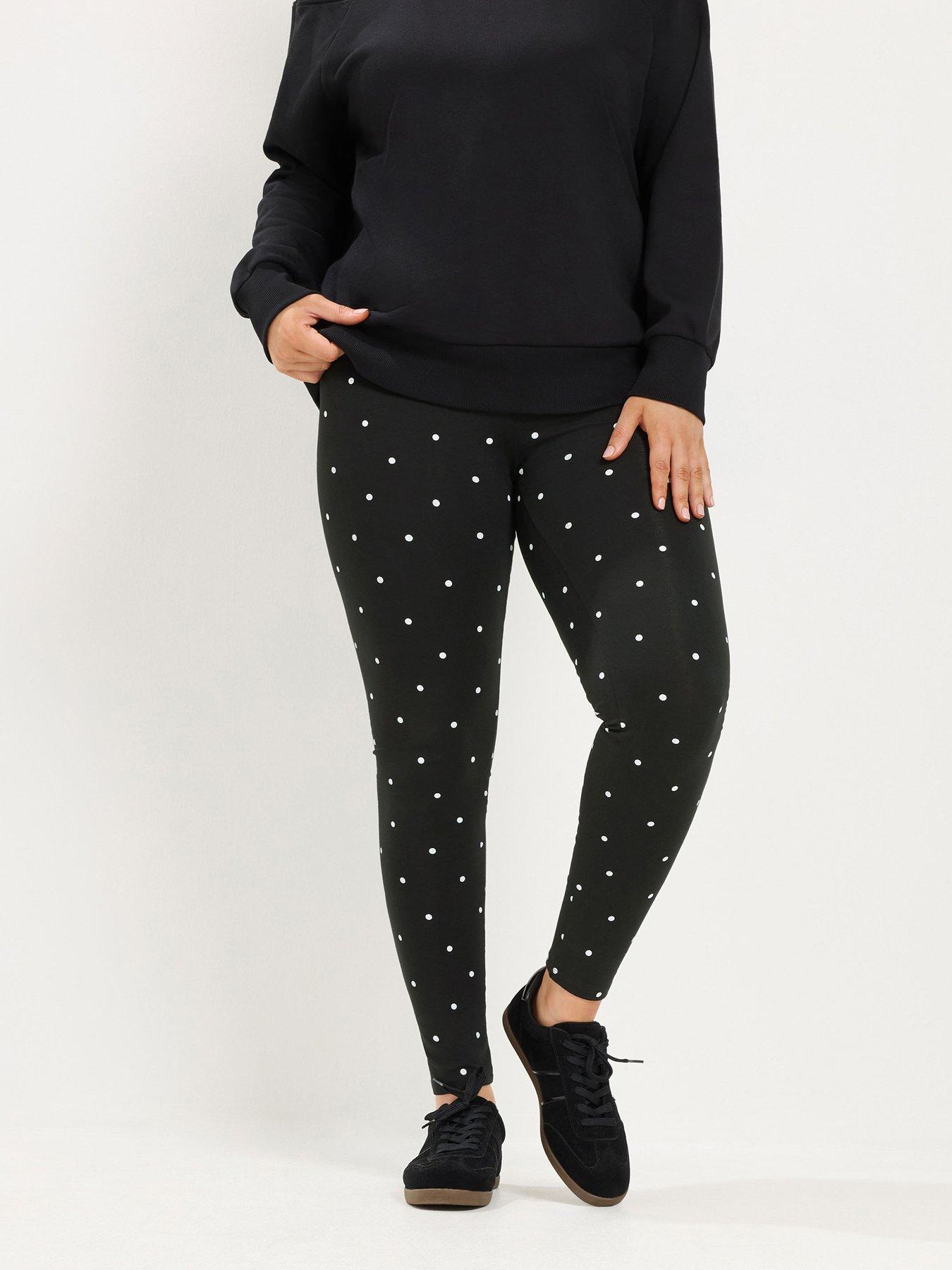 Image 1 of 4 of Yours Curve Polka Dot Legging - Black