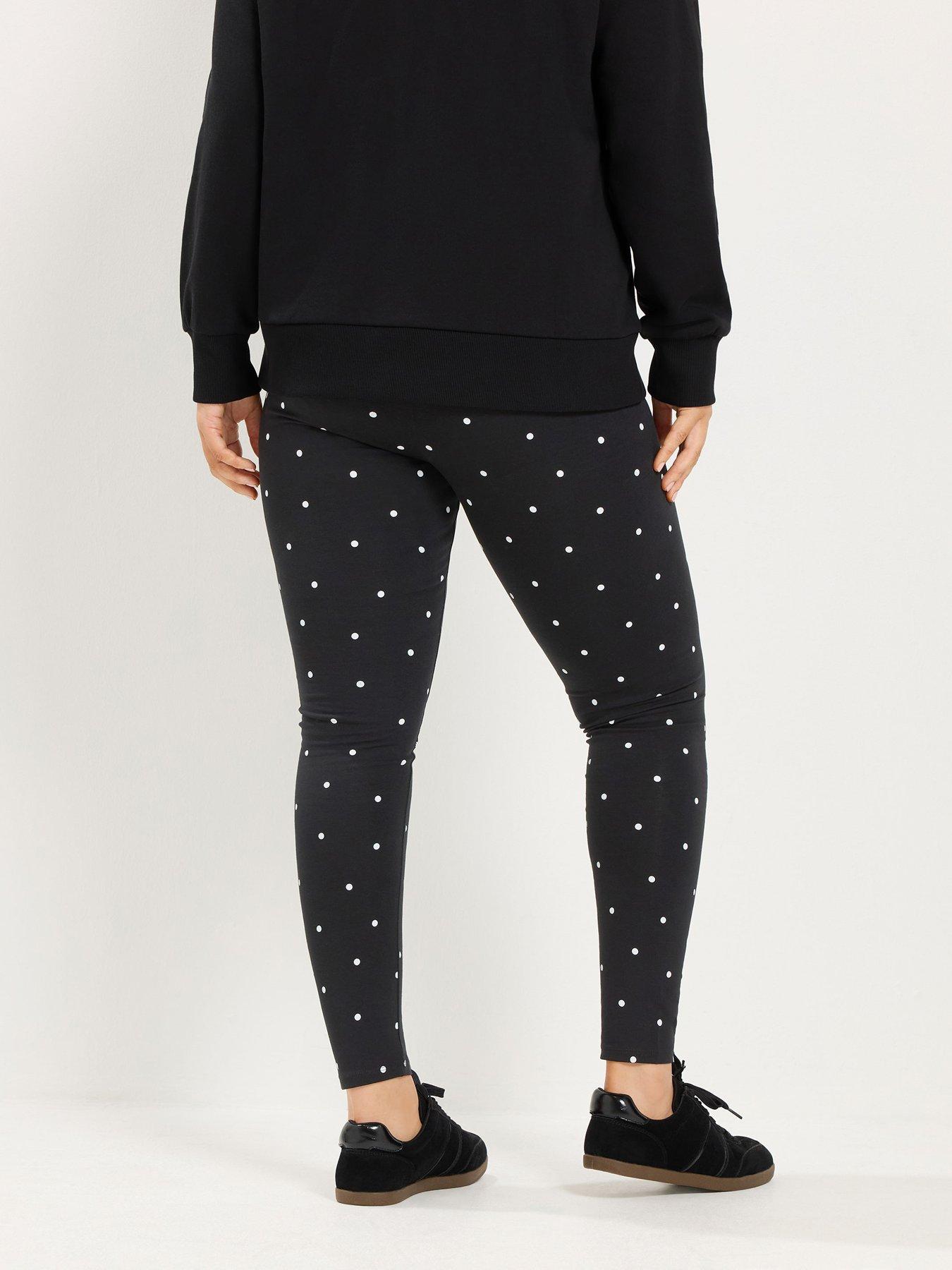 Image 2 of 4 of Yours Curve Polka Dot Legging - Black