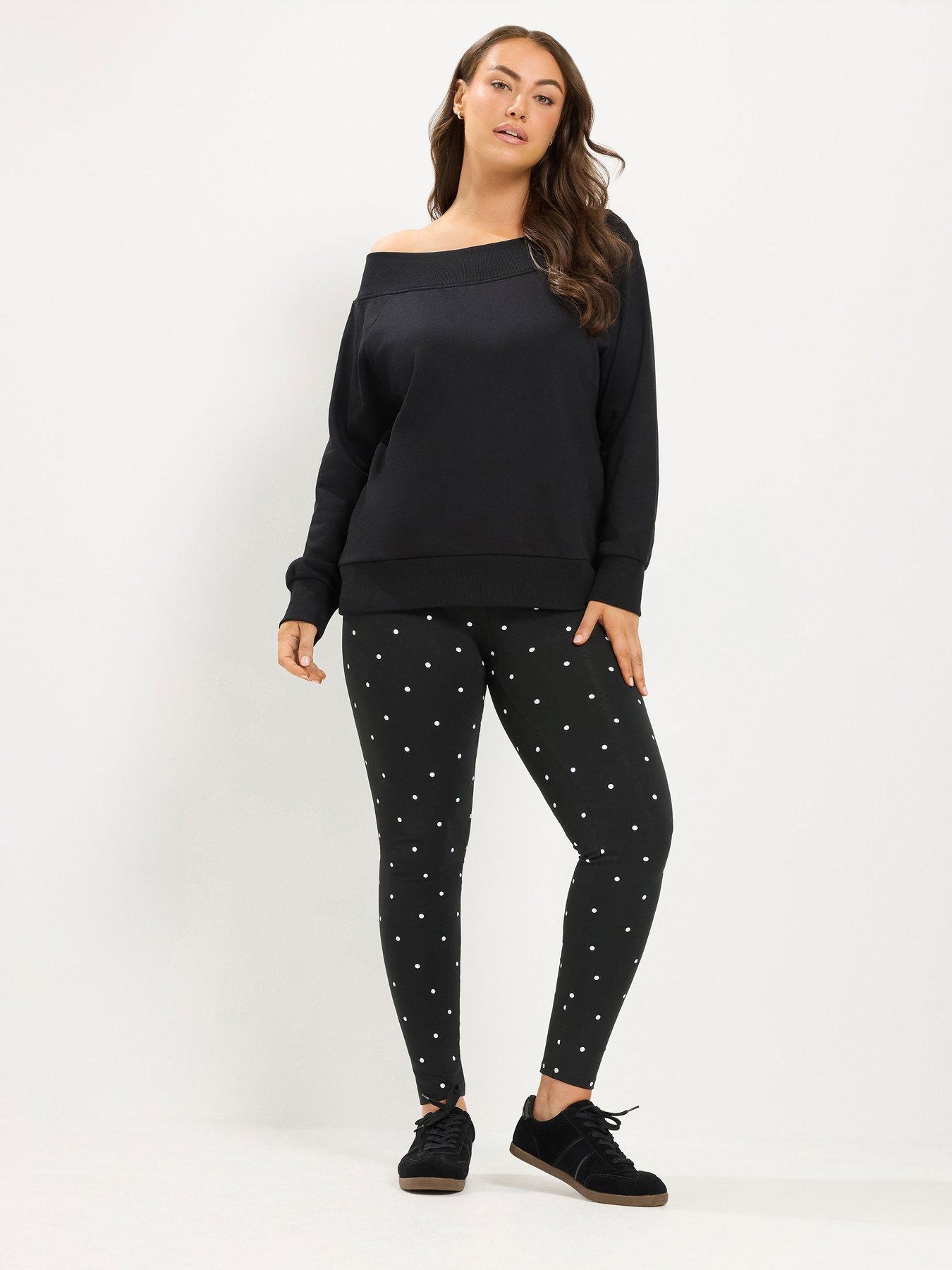 Image 3 of 4 of Yours Curve Polka Dot Legging - Black