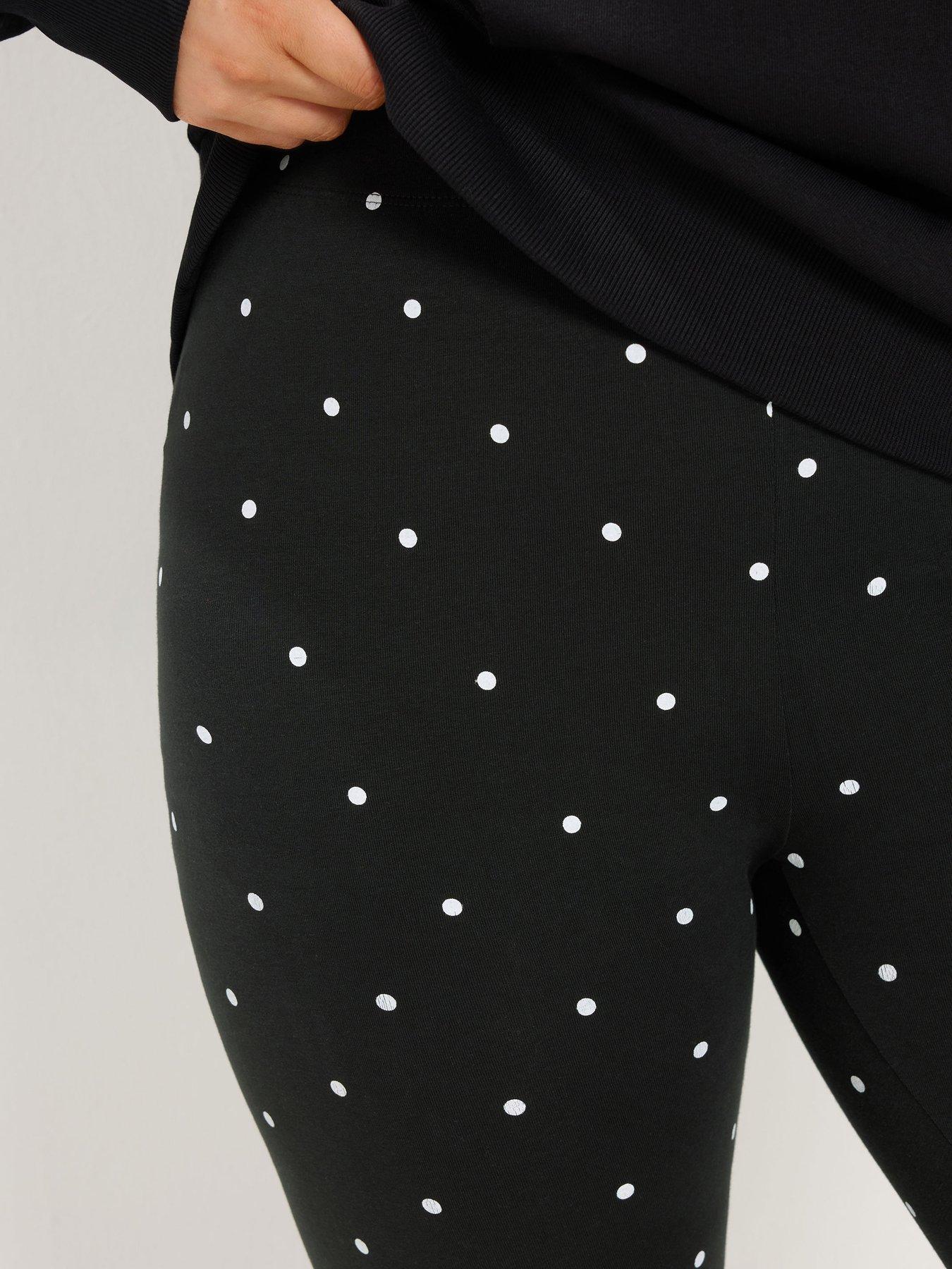 Image 4 of 4 of Yours Curve Polka Dot Legging - Black