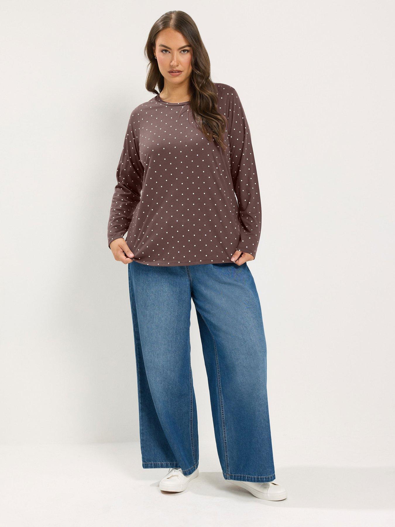 Image 4 of 4 of Yours Womens Curve 2 Pack Long Sleeve T-Shirts - Purple