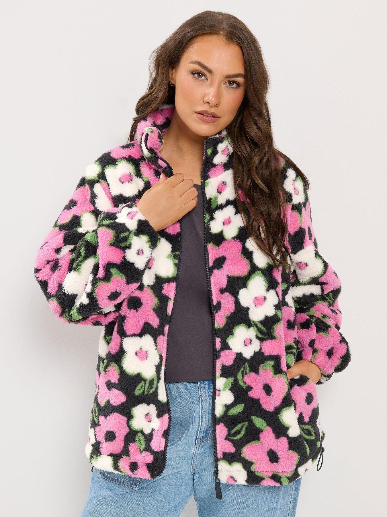 Image 1 of 4 of Yours Curve Feather Zip Thru Fleece