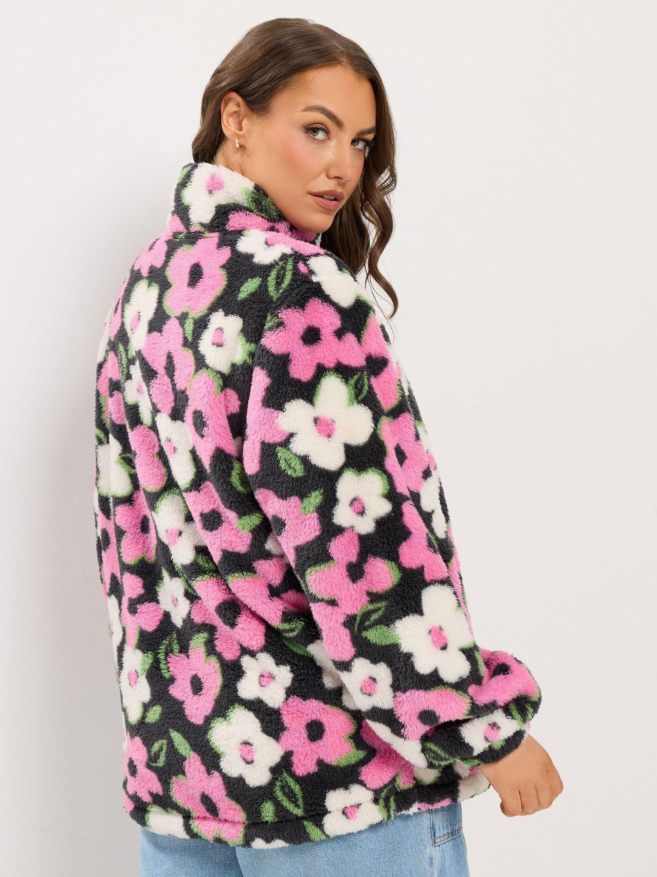 Image 2 of 4 of Yours Curve Feather Zip Thru Fleece