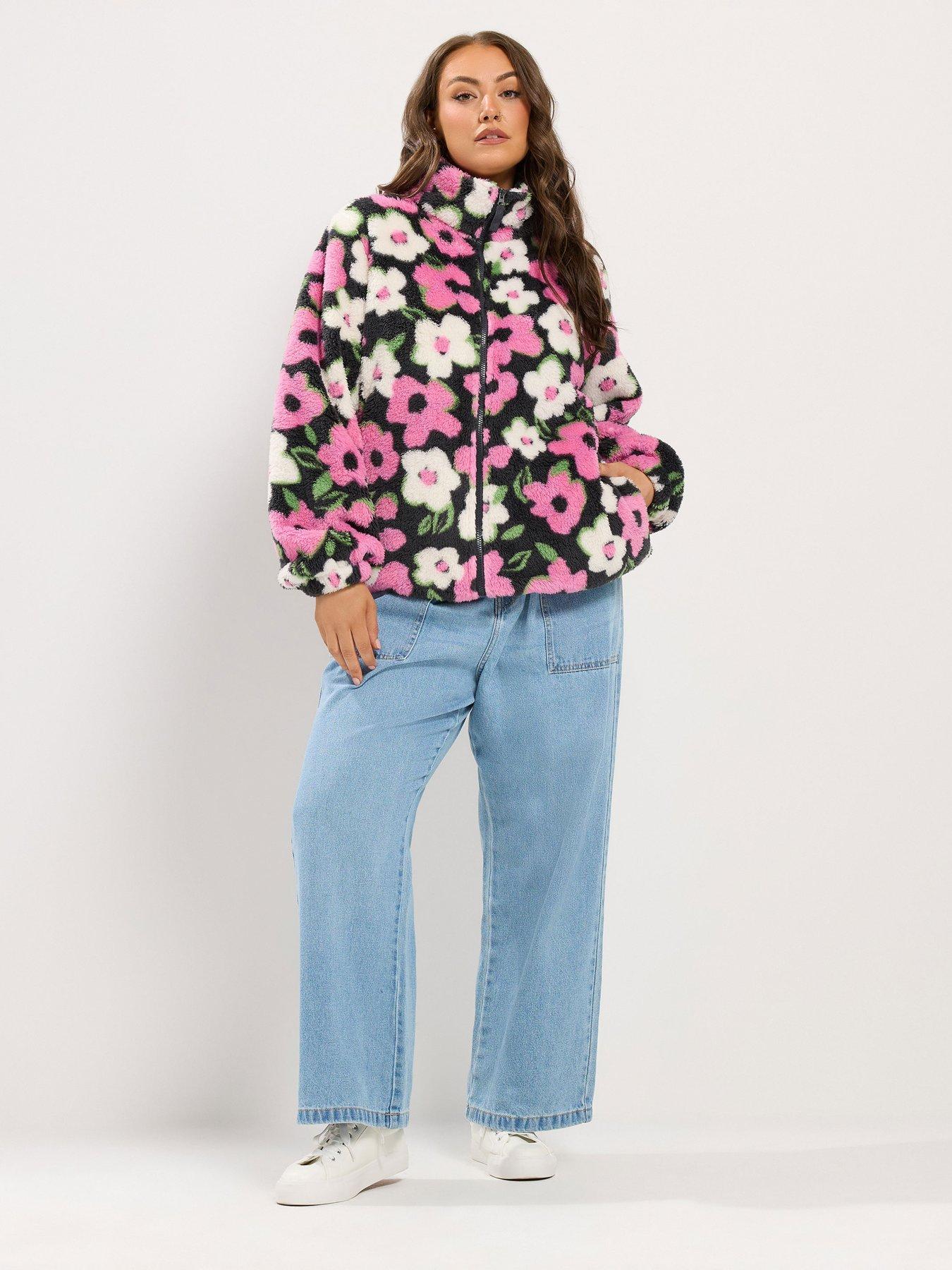 Image 3 of 4 of Yours Curve Feather Zip Thru Fleece