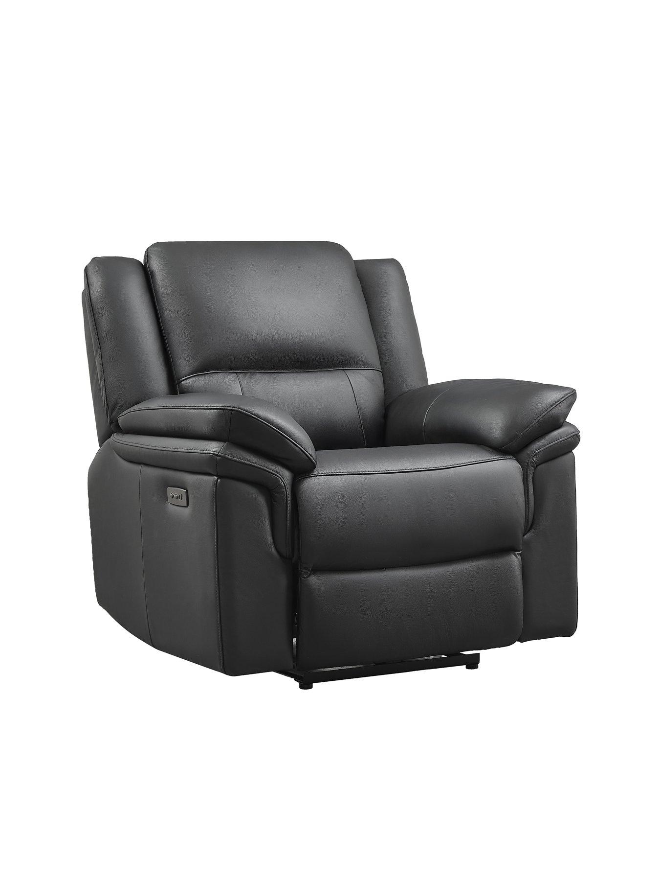 Image 4 of 5 of The Very Collection Osaka Leather Power Recliner Armchair