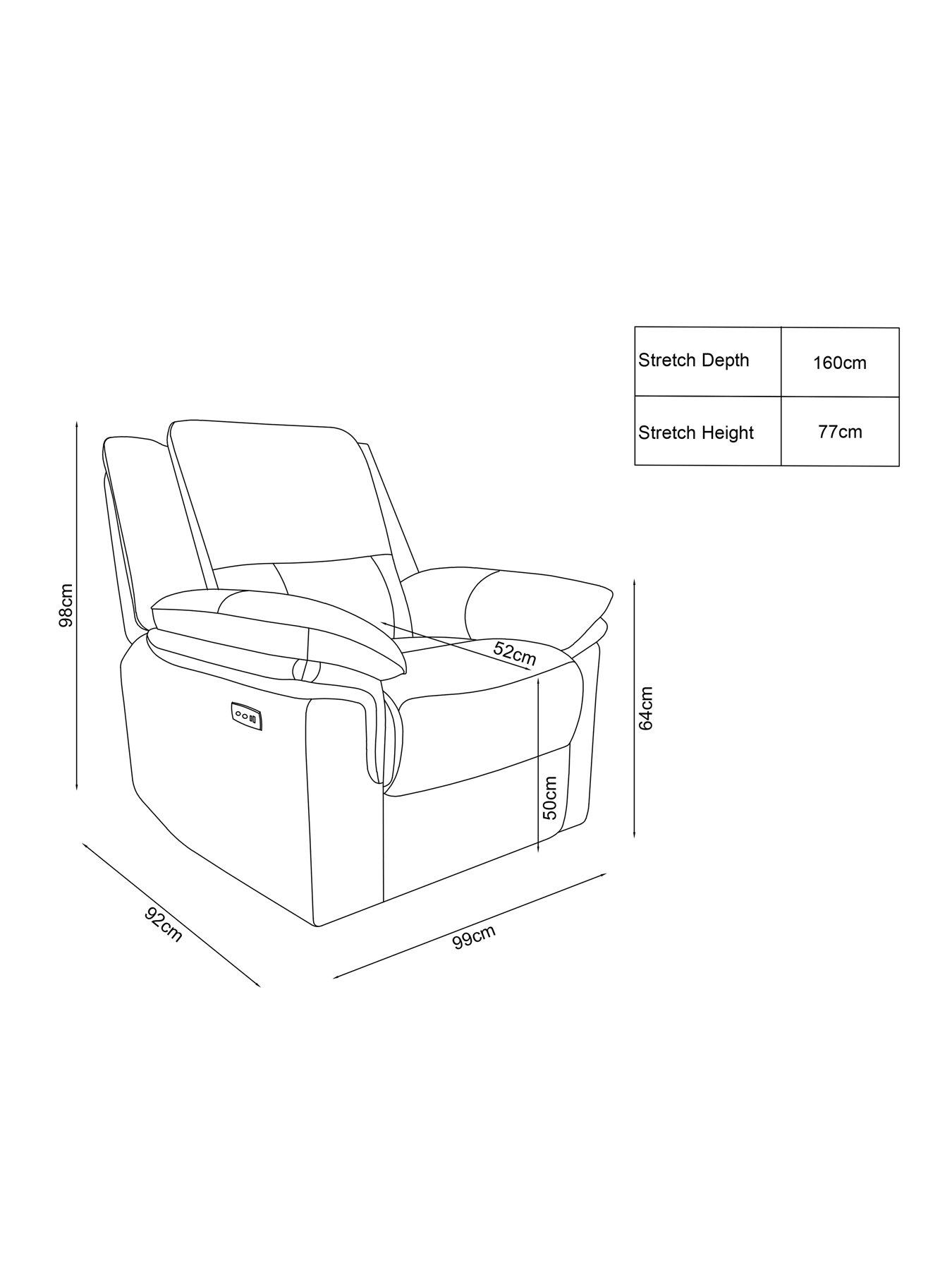 Image 5 of 5 of The Very Collection Osaka Leather Power Recliner Armchair