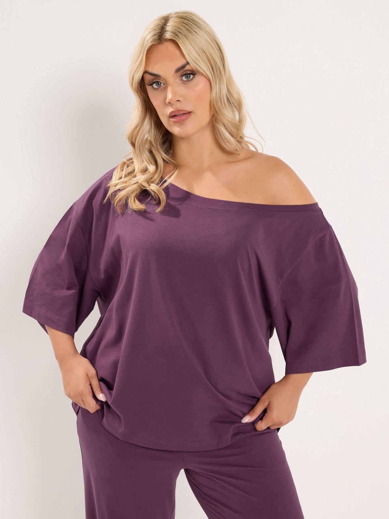Yours Curve Slash Shoulder T-shirt