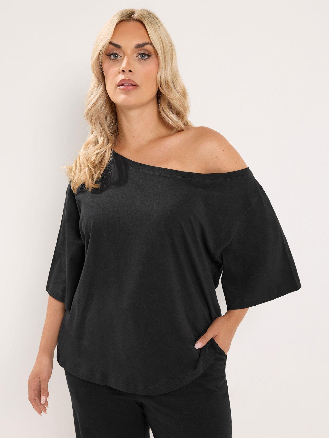 Yours Curve Slash Shoulder T-shirt