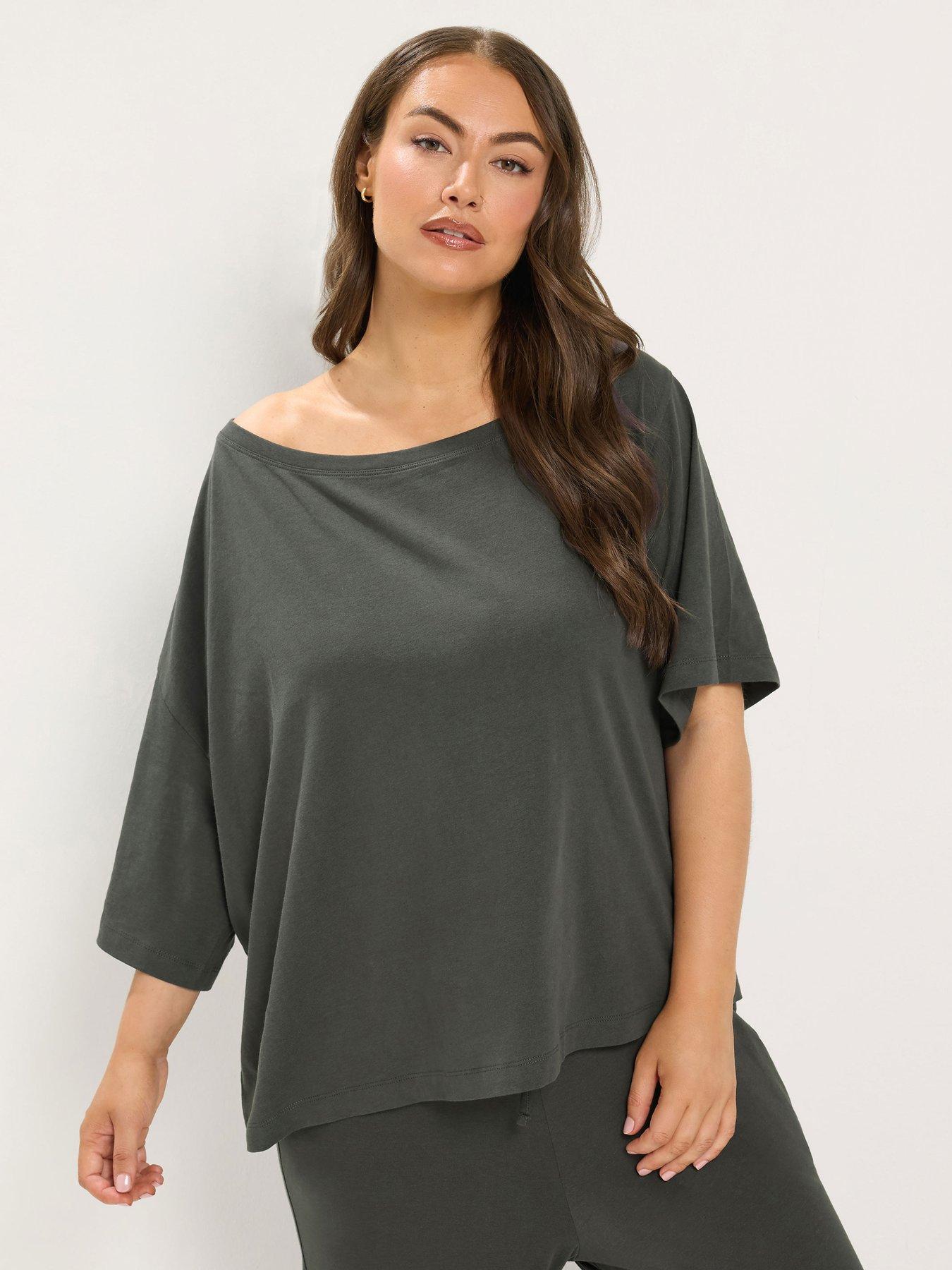 Yours Curve Slash Shoulder T-shirt