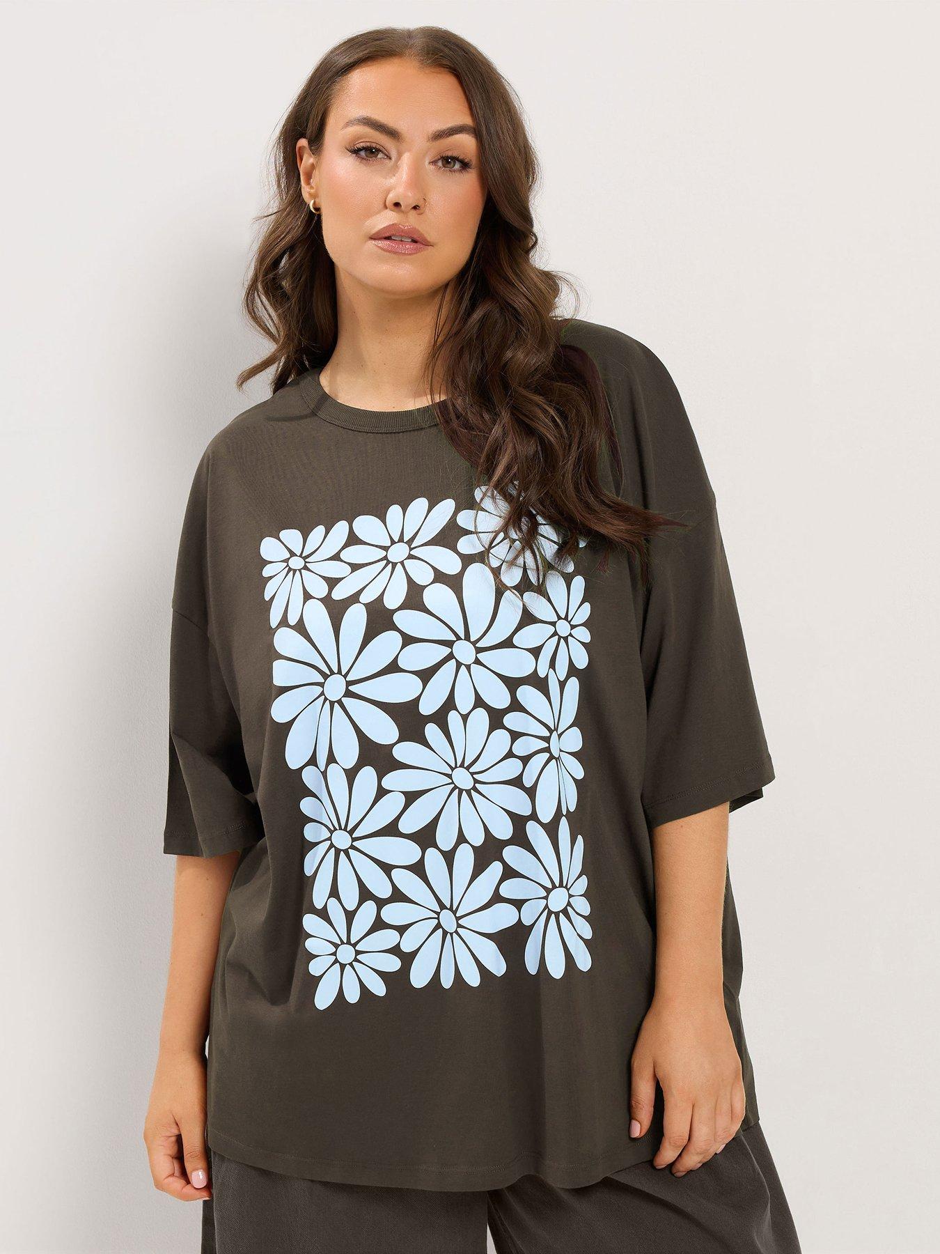 Yours Curve Placement Print Boxy T-shirt