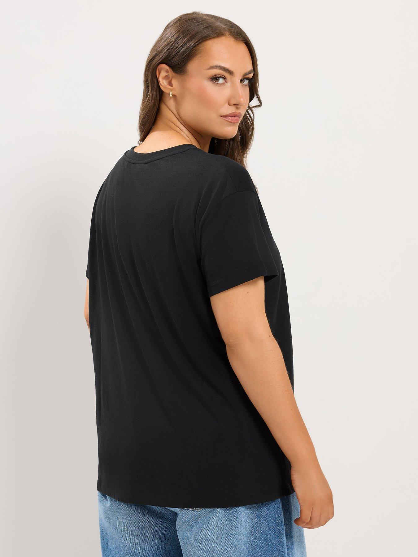 Image 2 of 4 of Yours Curve Placement Print T-shirt