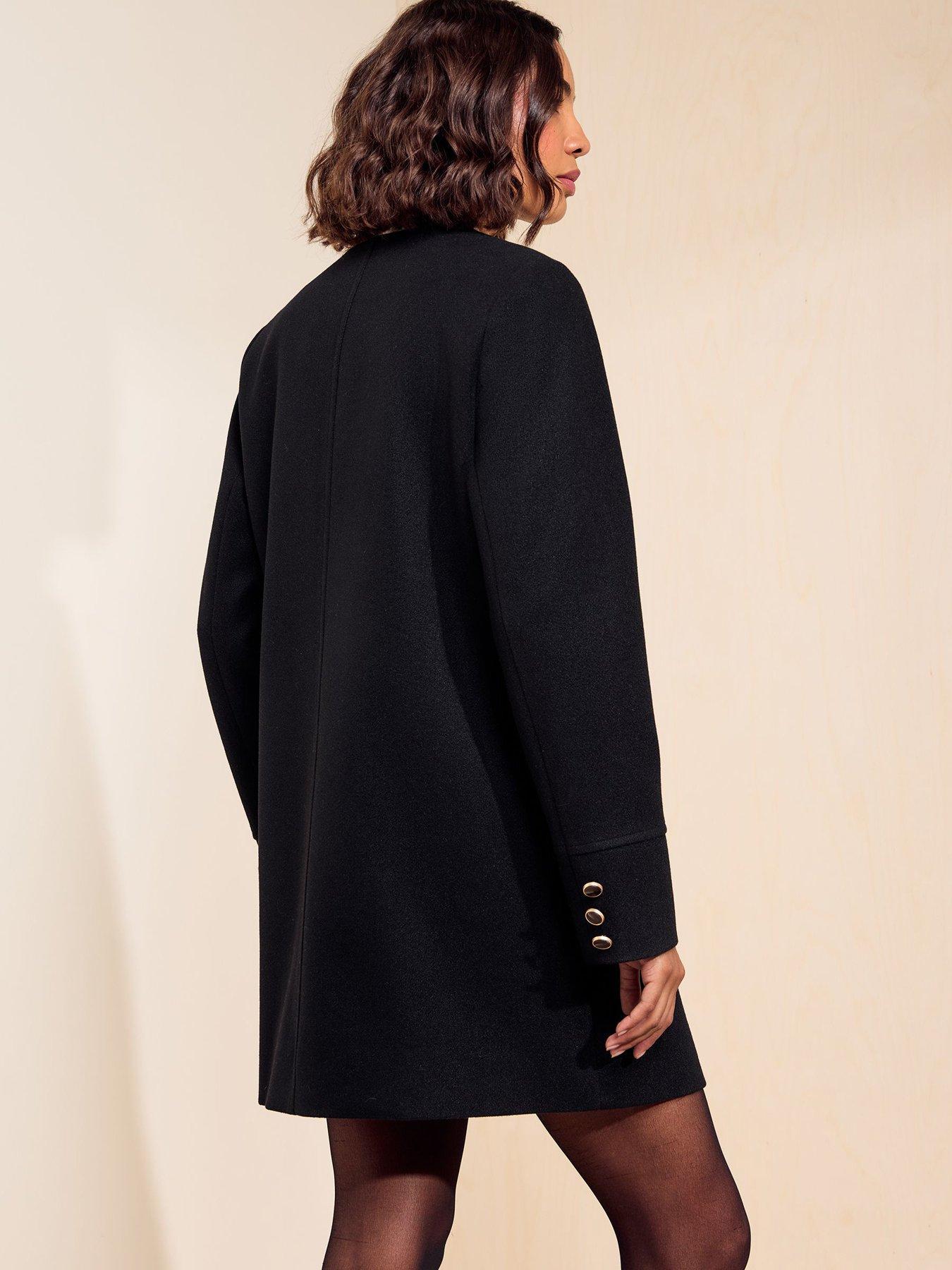 Image 2 of 5 of Friends Like These Black Collarless Dolly Coat