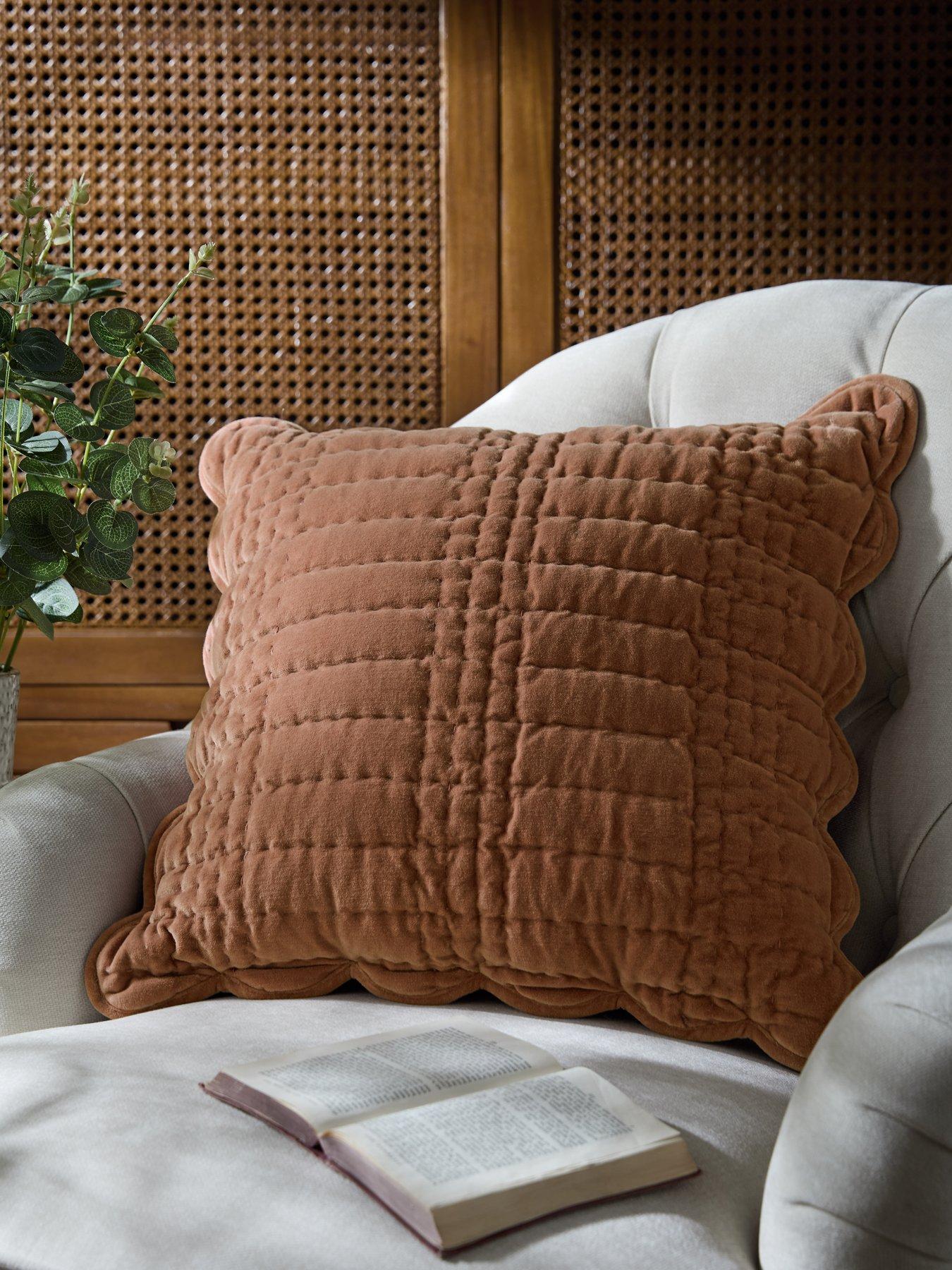 Laura Ashley Brady Scalloped Microfibre Filled Cushion 43cm X 43cm