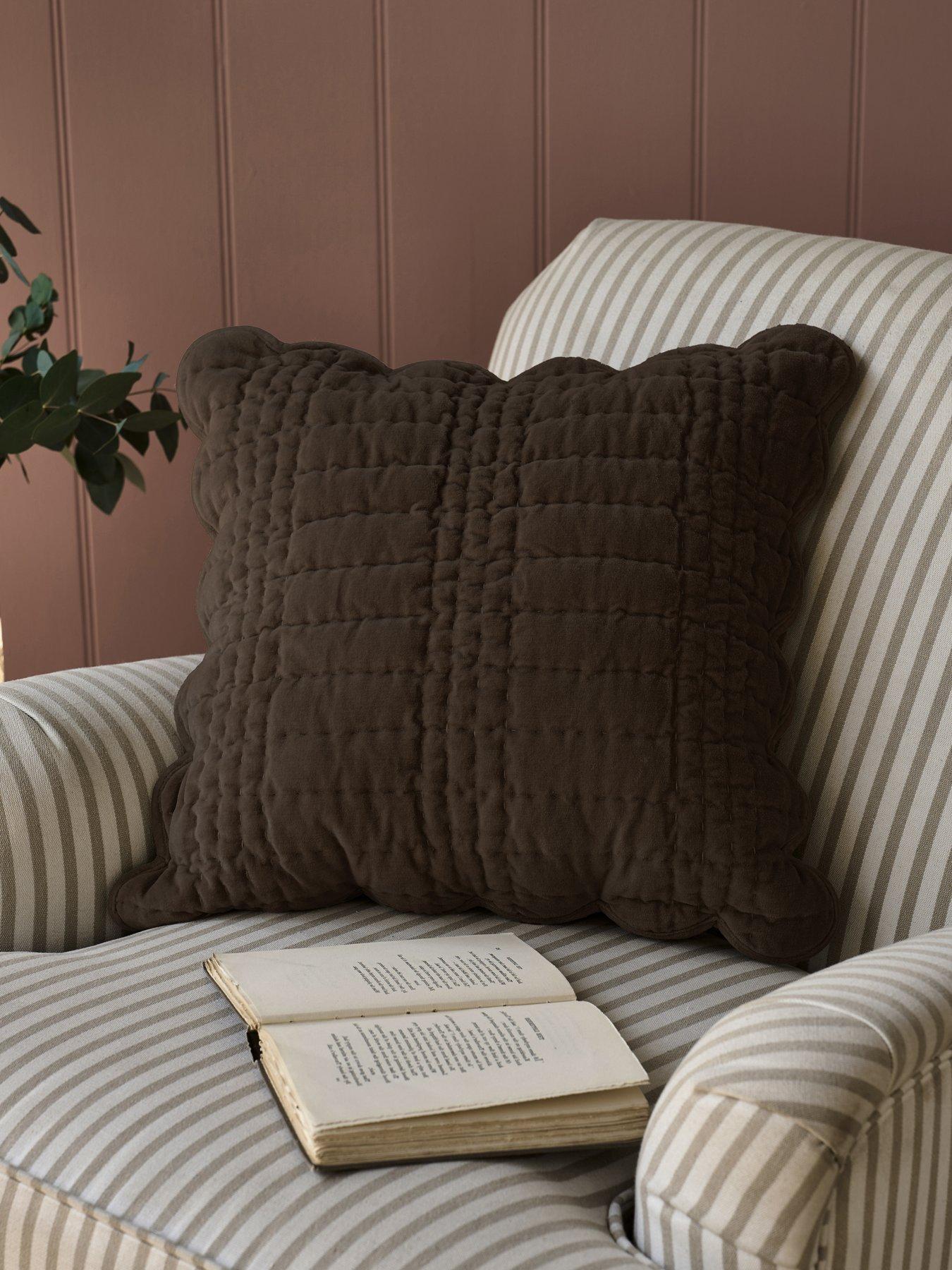 Laura Ashley Brady Scalloped Microfibre Filled Cushion 43cm X 43cm