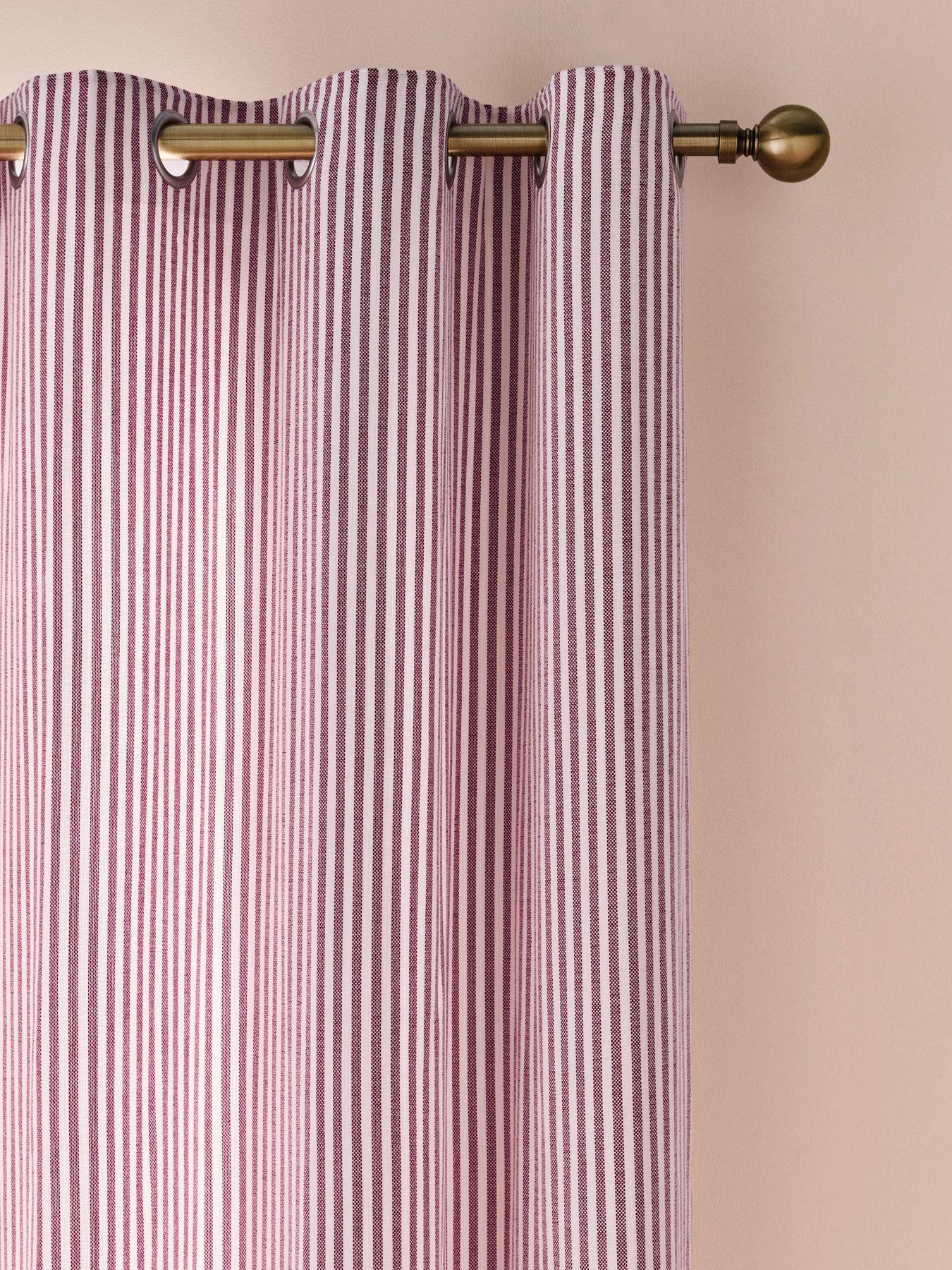 Image 2 of 4 of Laura Ashley Cornish Chenille Stripe Lined Eyelet Curtains