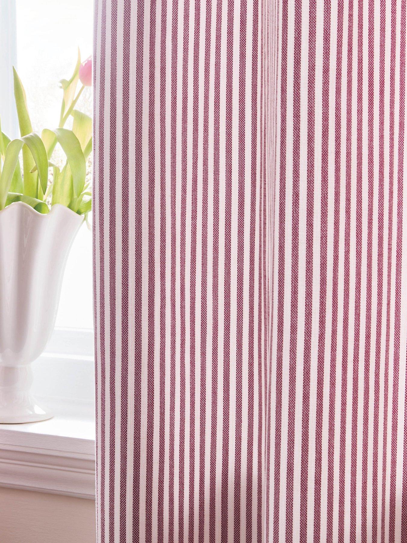 Image 3 of 4 of Laura Ashley Cornish Chenille Stripe Lined Eyelet Curtains