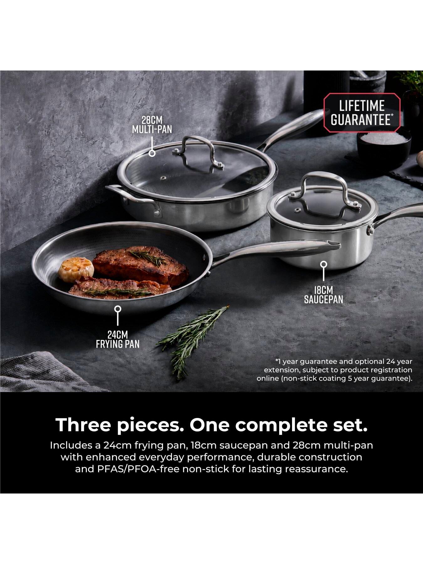 Image 2 of 6 of Tower Fundamentals Set - 24cm Frying Pan, 18cm Saucepan, 28cm Multipan