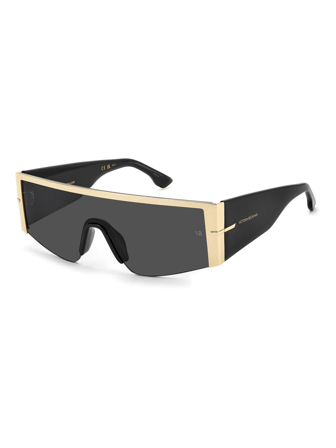Image 2 of 7 of VICTORIA BECKHAM Womens Shallow Masked Shape Sunglasses - Black
