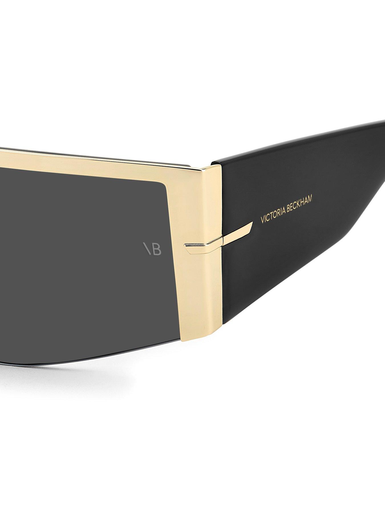 Image 7 of 7 of VICTORIA BECKHAM Womens Shallow Masked Shape Sunglasses - Black