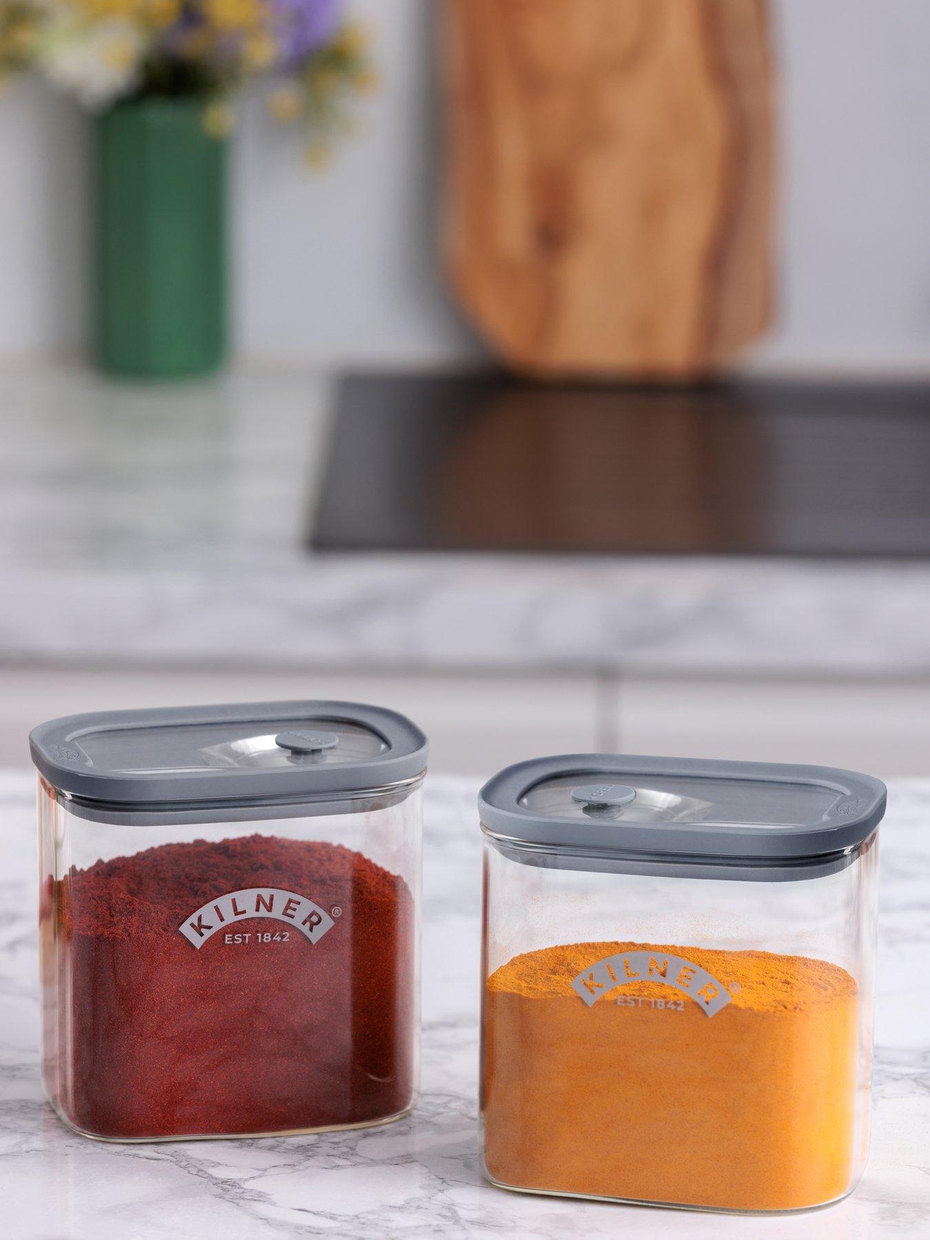 KILNER FRESH STORAGE 700ML SPICE JAR SET OF 2