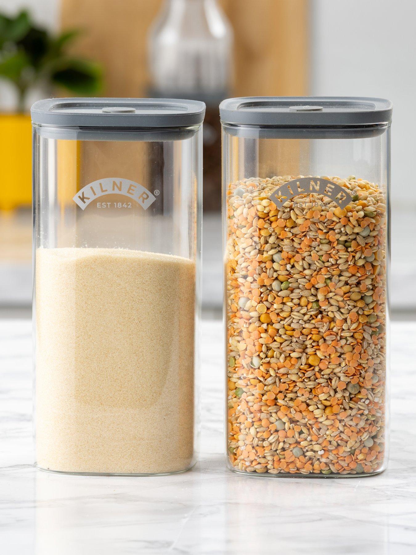 Kilner Fresh Storage 1.5L Square Jar Set Of 2 in Multi