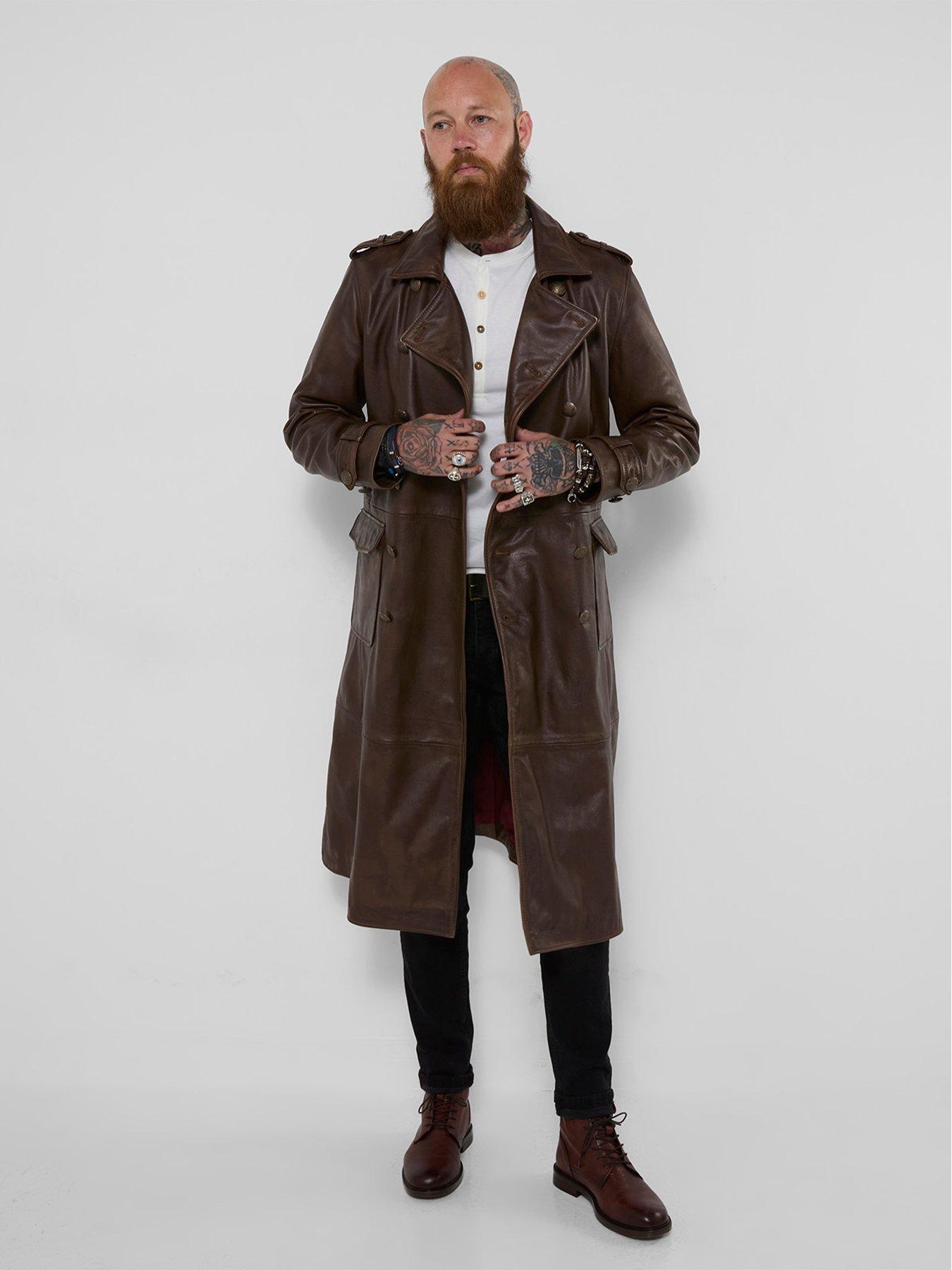 Image 1 of 6 of Joe Browns March On Long Military Leather Coat
