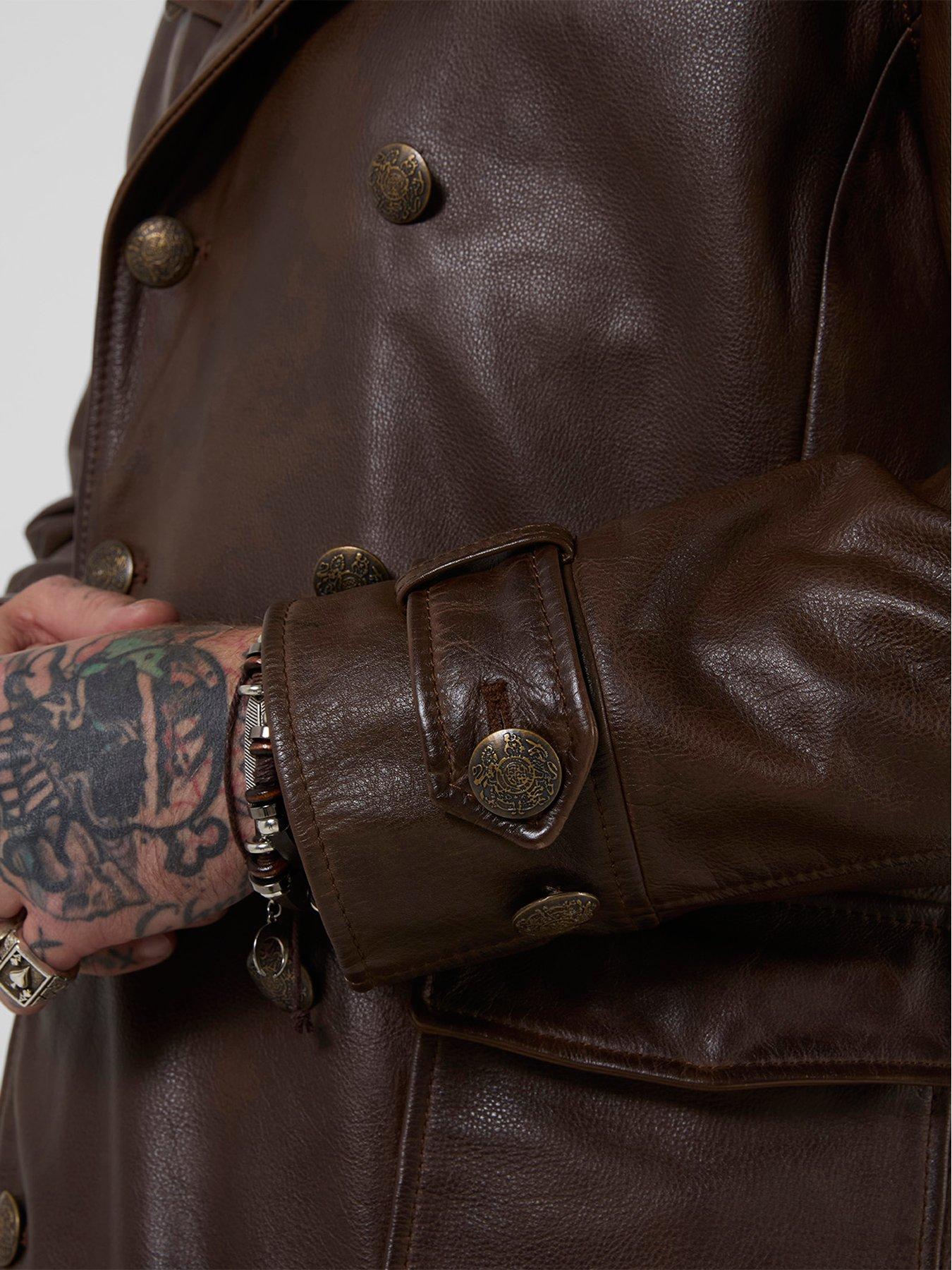 Image 5 of 6 of Joe Browns March On Long Military Leather Coat
