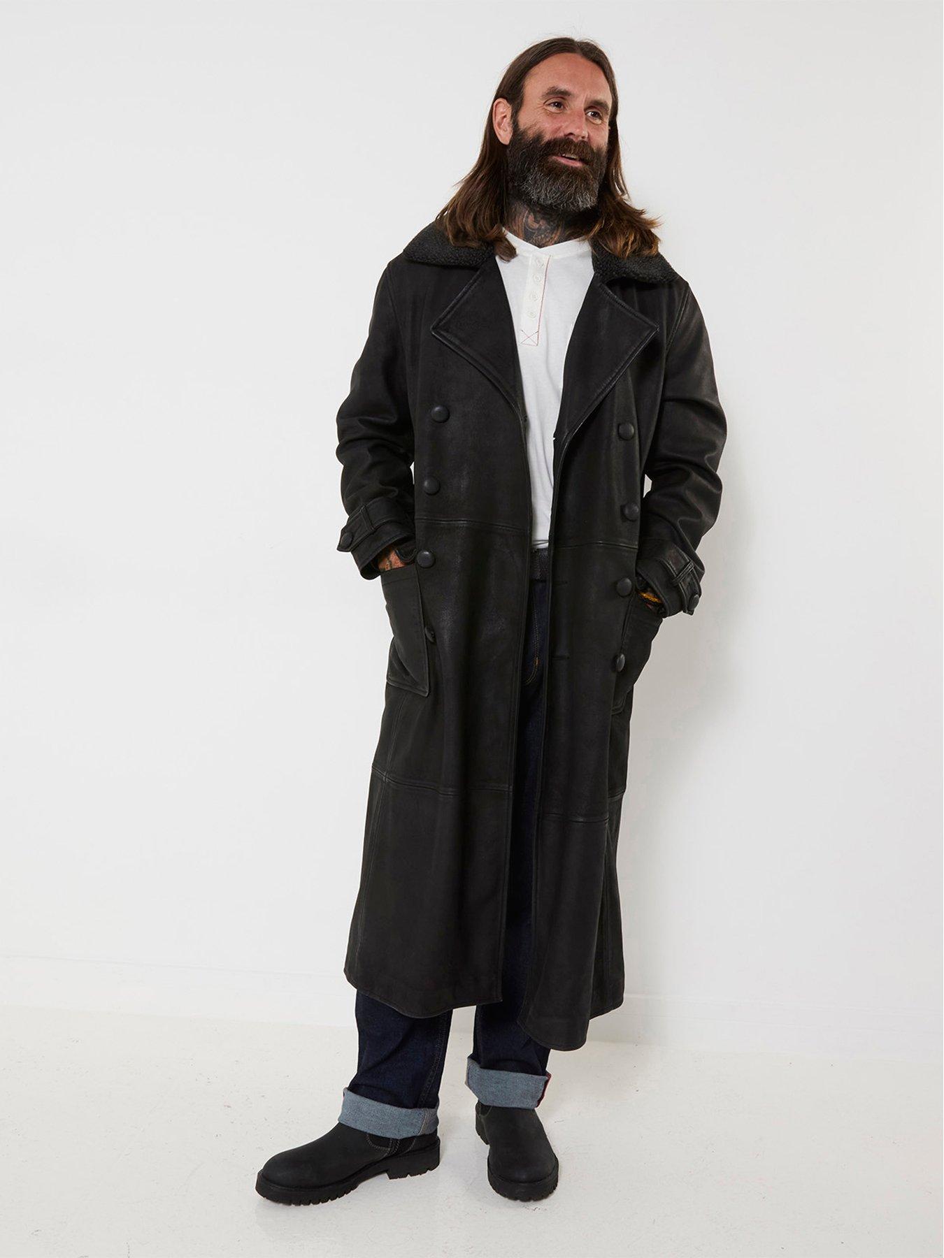 Image 1 of 7 of Joe Browns Cool Collar Longline Leather Coat